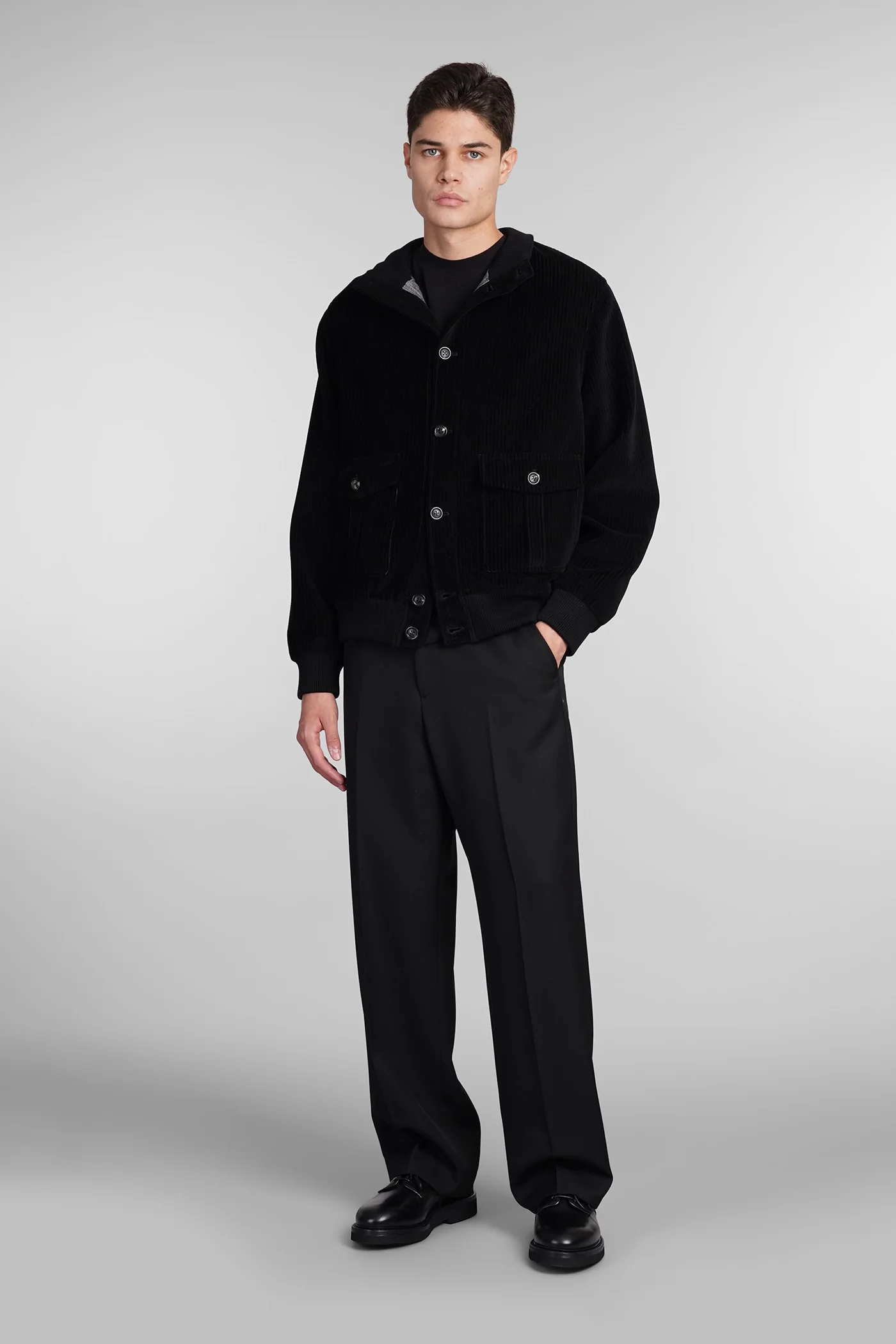 Bomber Jacket in black cotton - Image 2