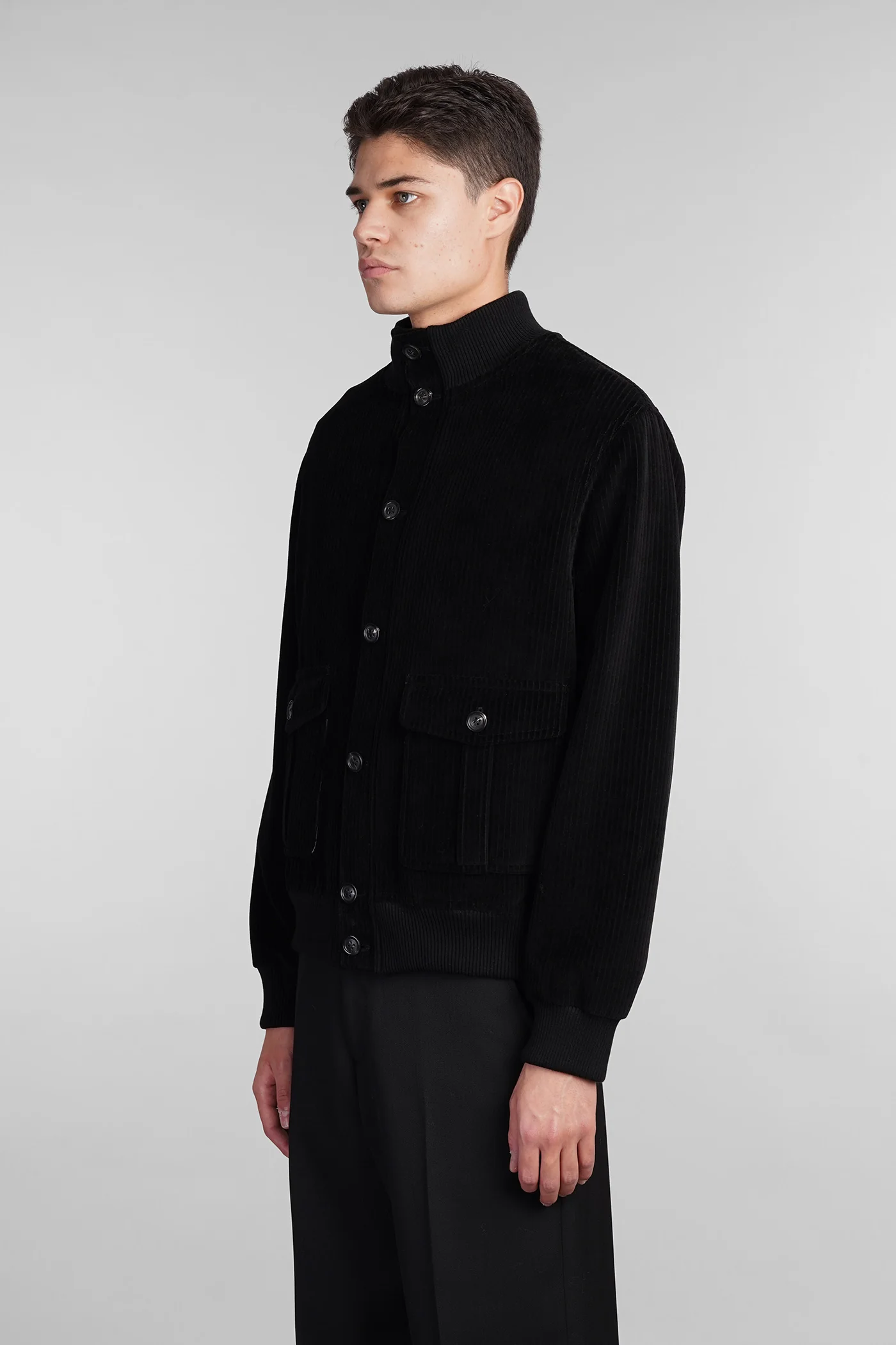 Bomber Jacket in black cotton - Image 4