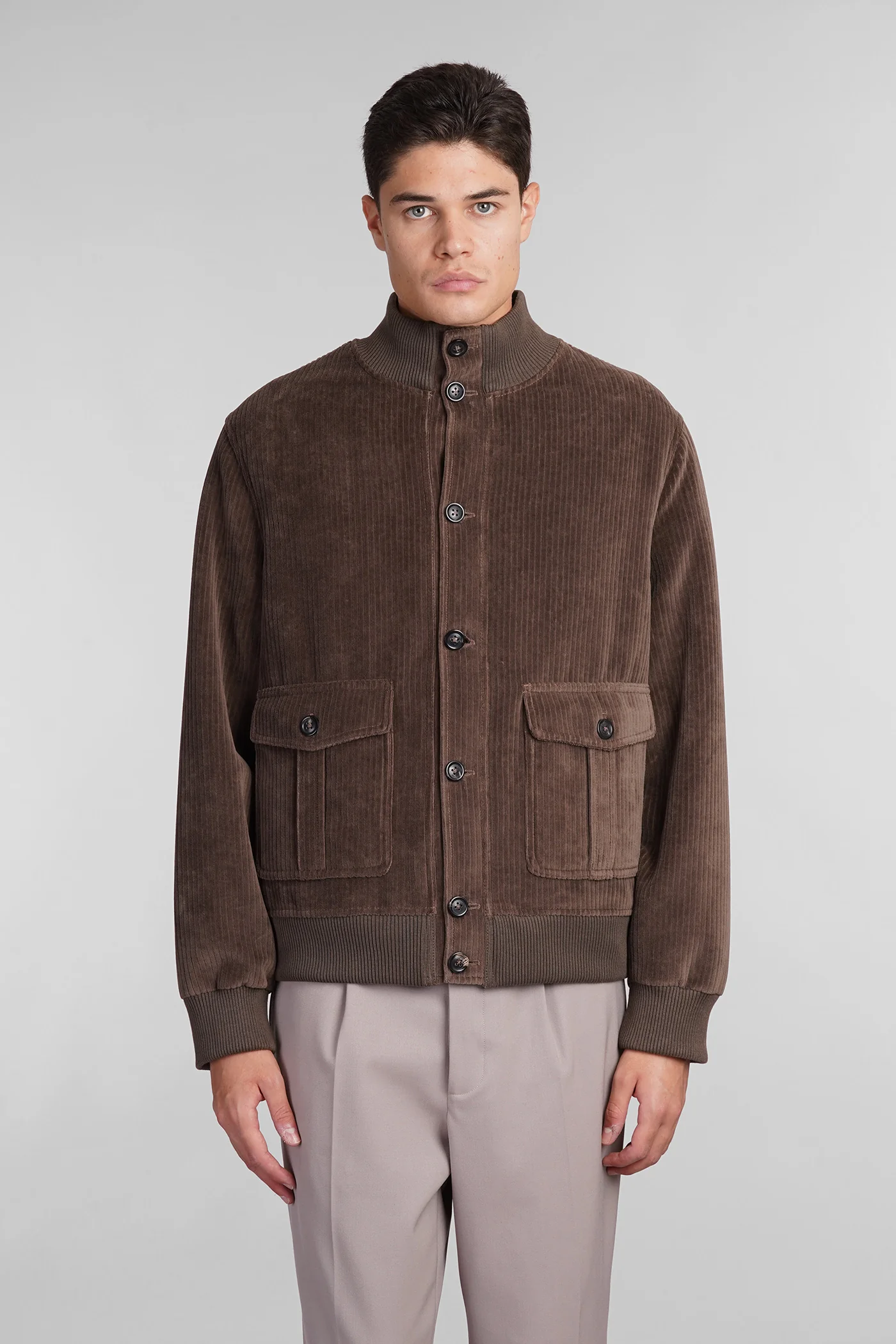 Bomber Jacket in brown cotton