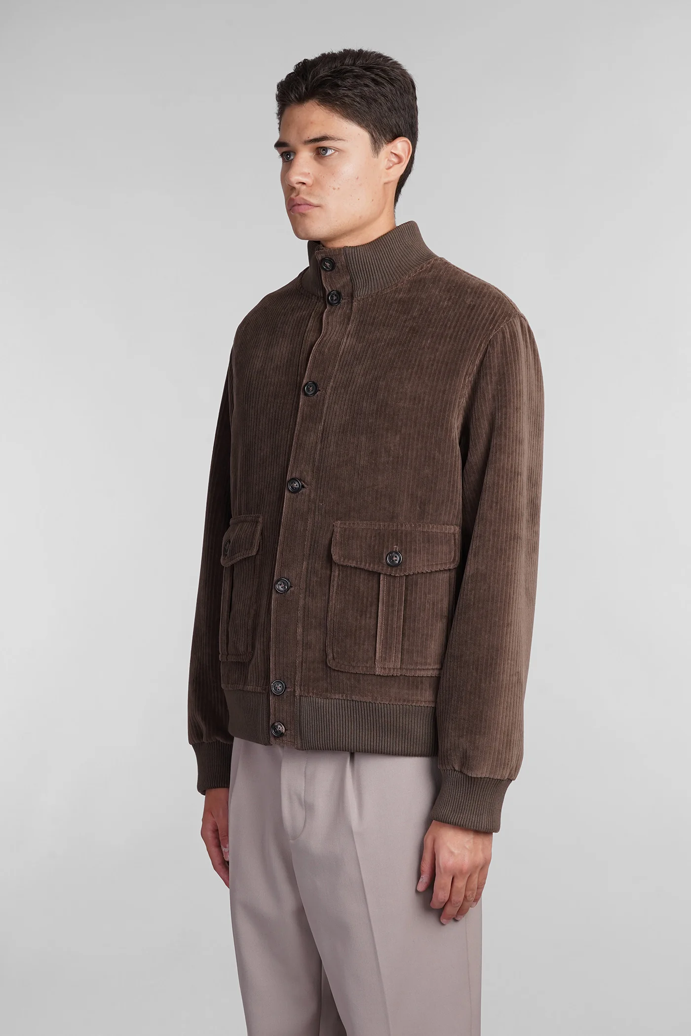 Bomber Jacket in brown cotton - Image 3