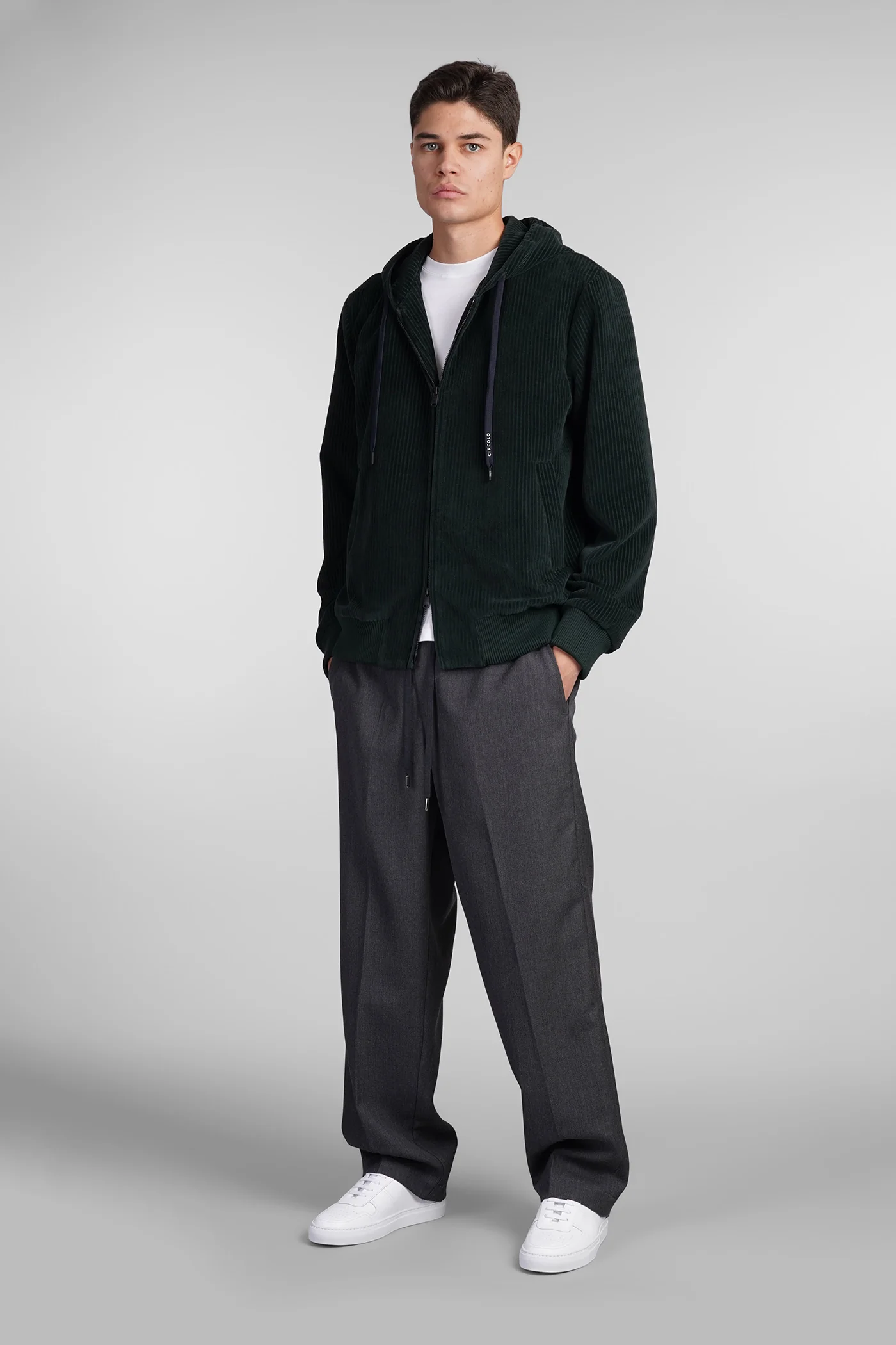 Casual jacket in green cotton - Image 2