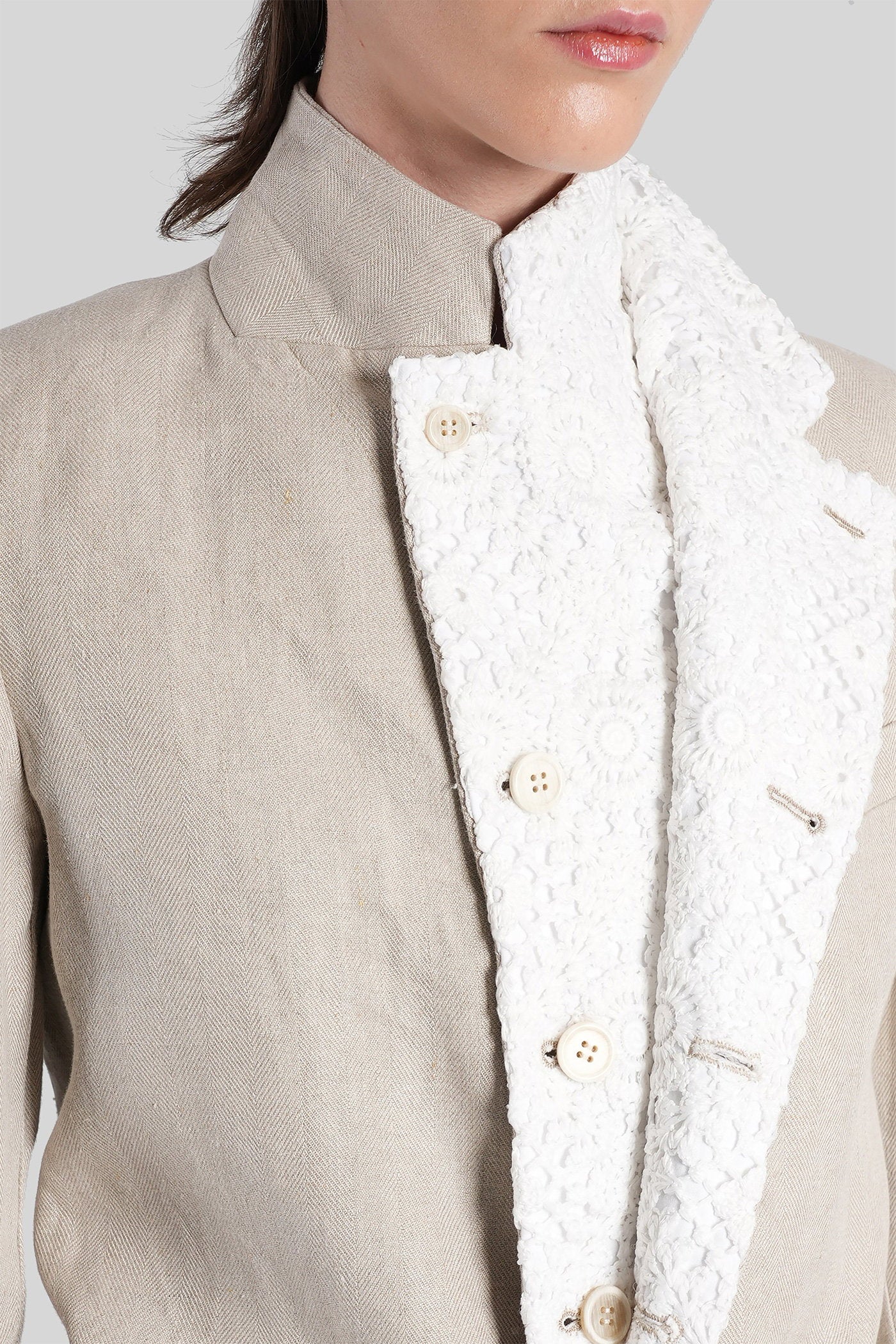 Blazer in beige linen - Image 5