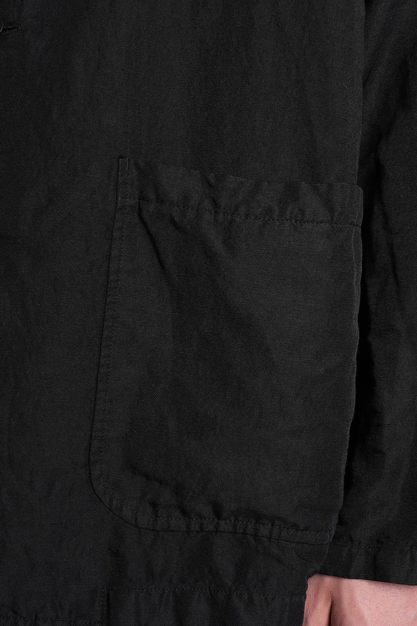 Blazer in black linen - Image 5