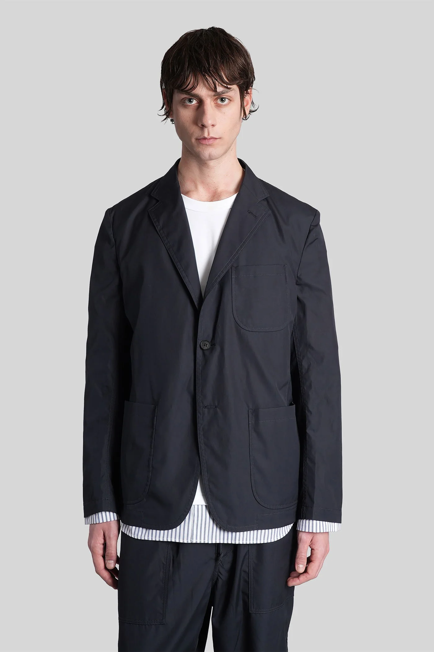 Blazer in blue cotton