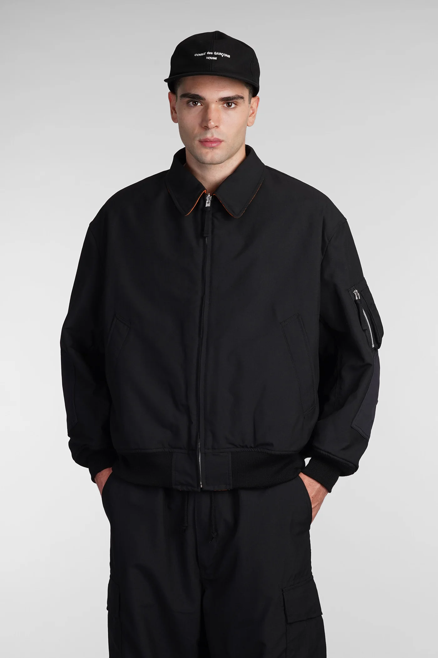 Bomber Jacket in black wool
