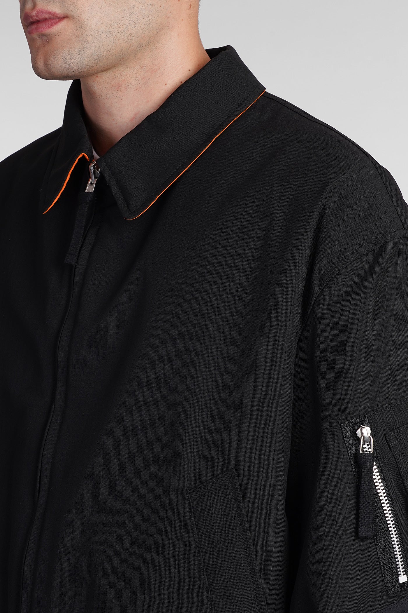 Bomber Jacket in black wool - Image 5