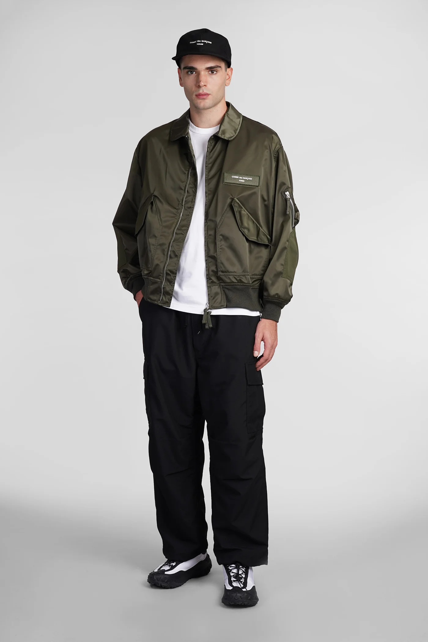 Bomber Jacket in green nylon - Image 2