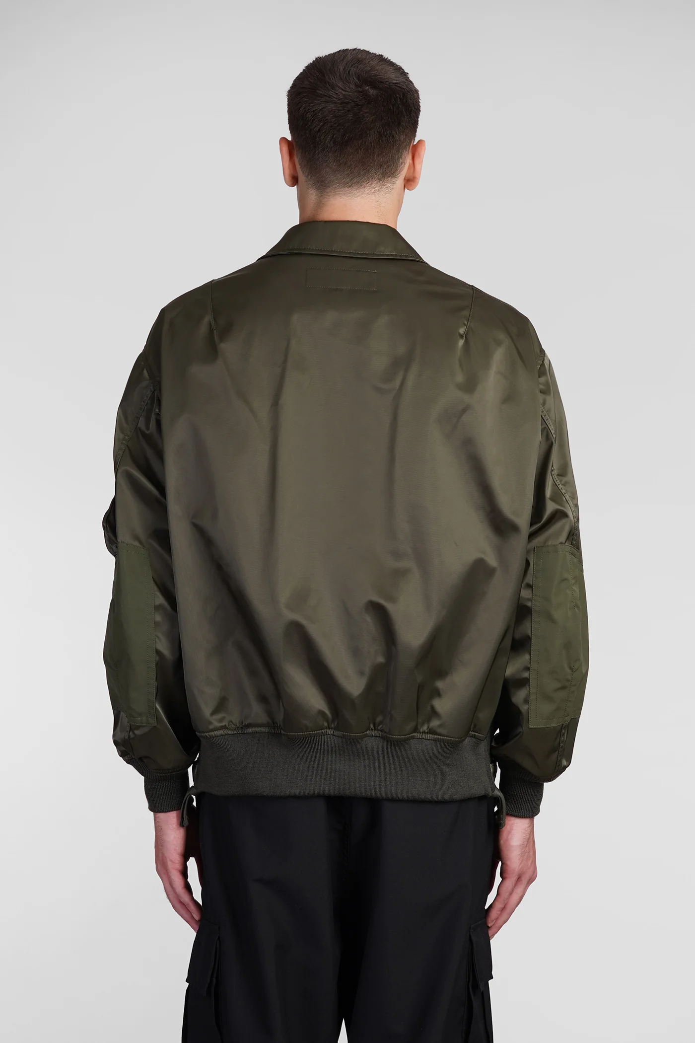 Bomber Jacket in green nylon - Image 3