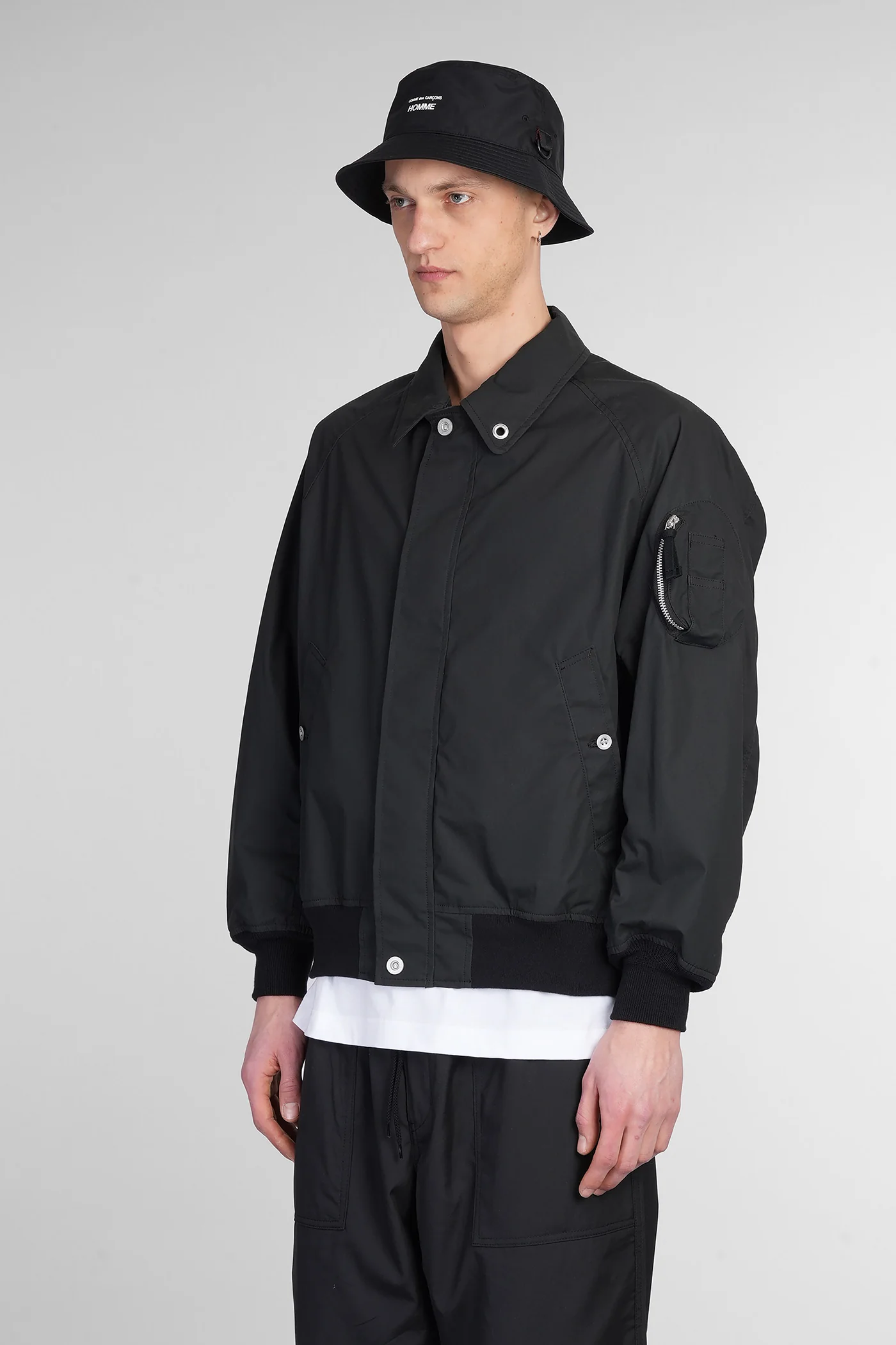 Casual jacket in black cotton - Image 4