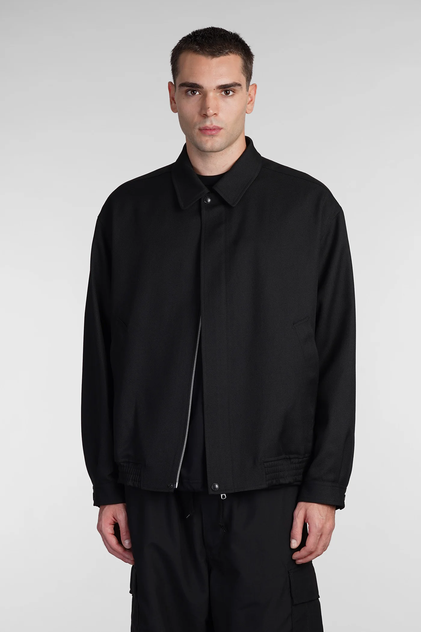 Casual jacket in black wool