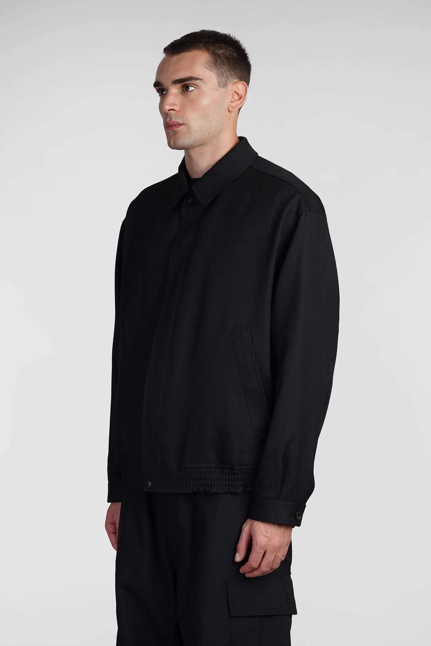 Casual jacket in black wool - Image 4