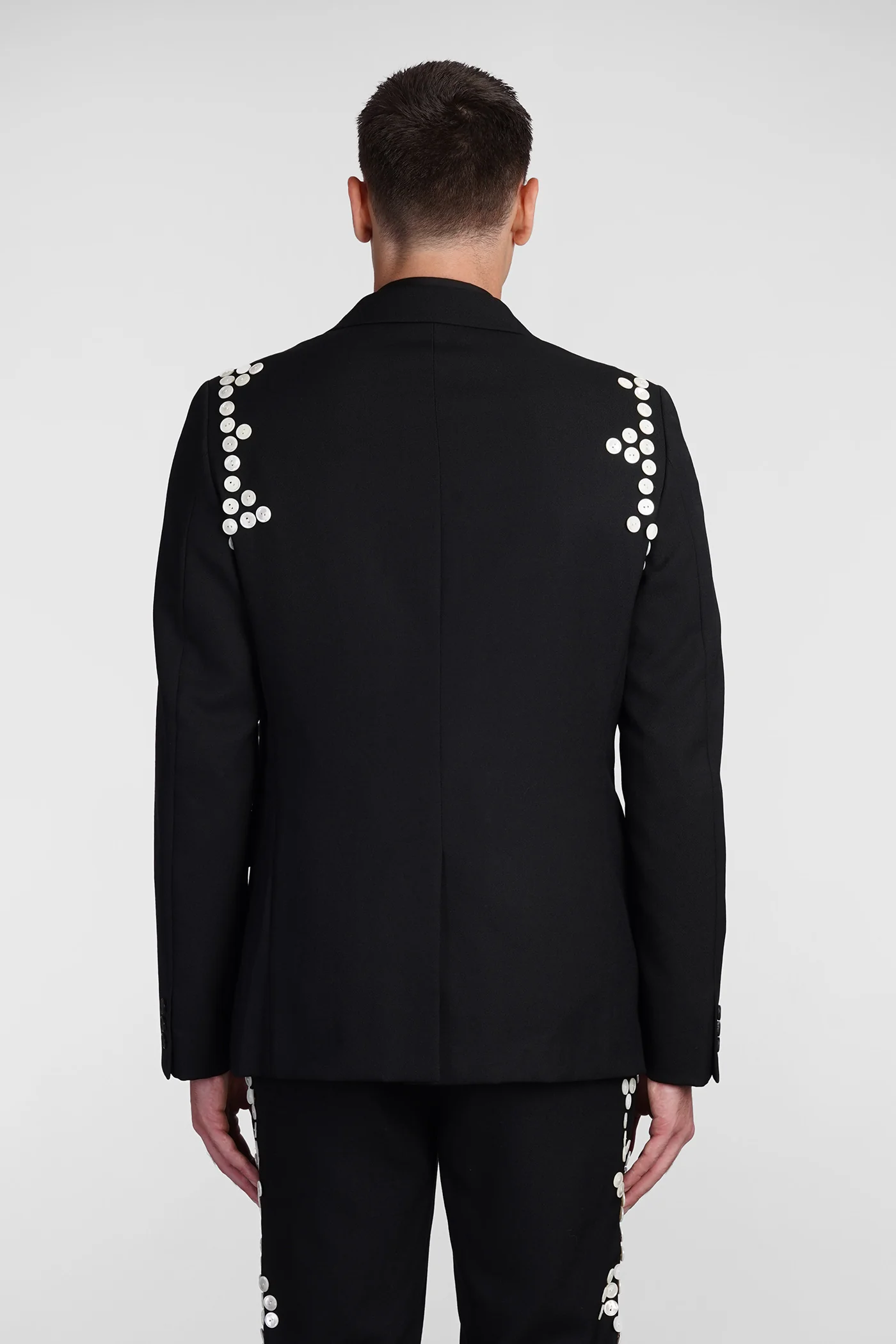 Blazer in black wool - Image 3