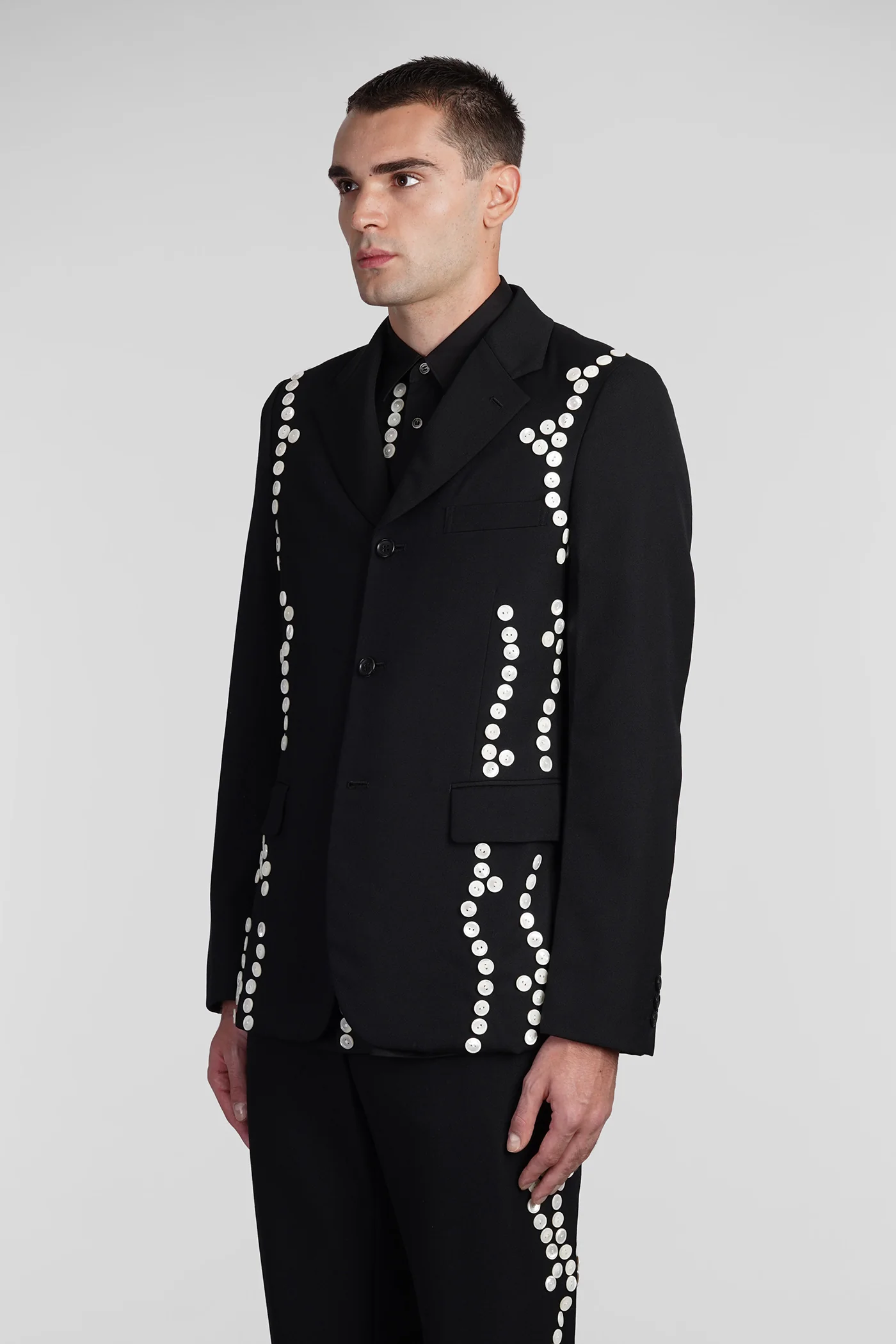 Blazer in black wool - Image 4