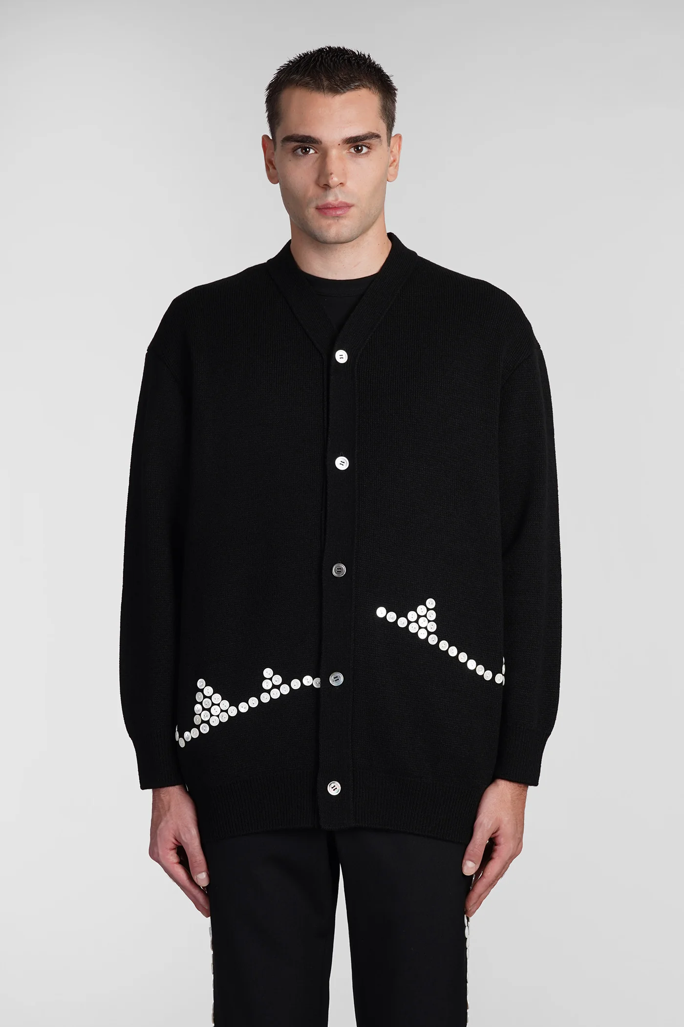 Cardigan in black acrylic