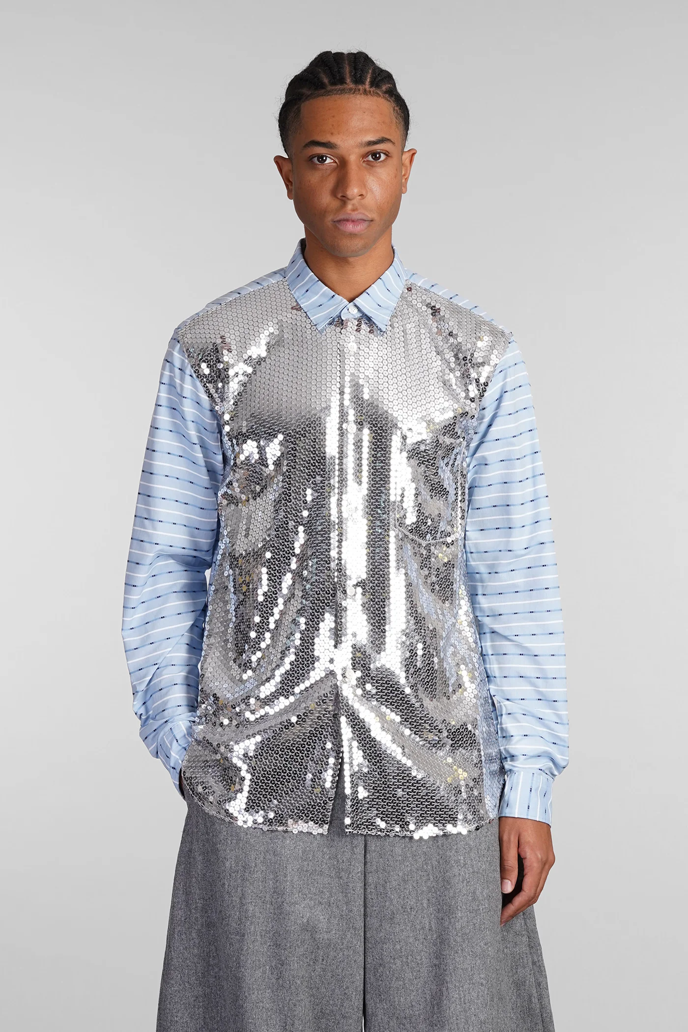 Shirt in cyan Rayon
