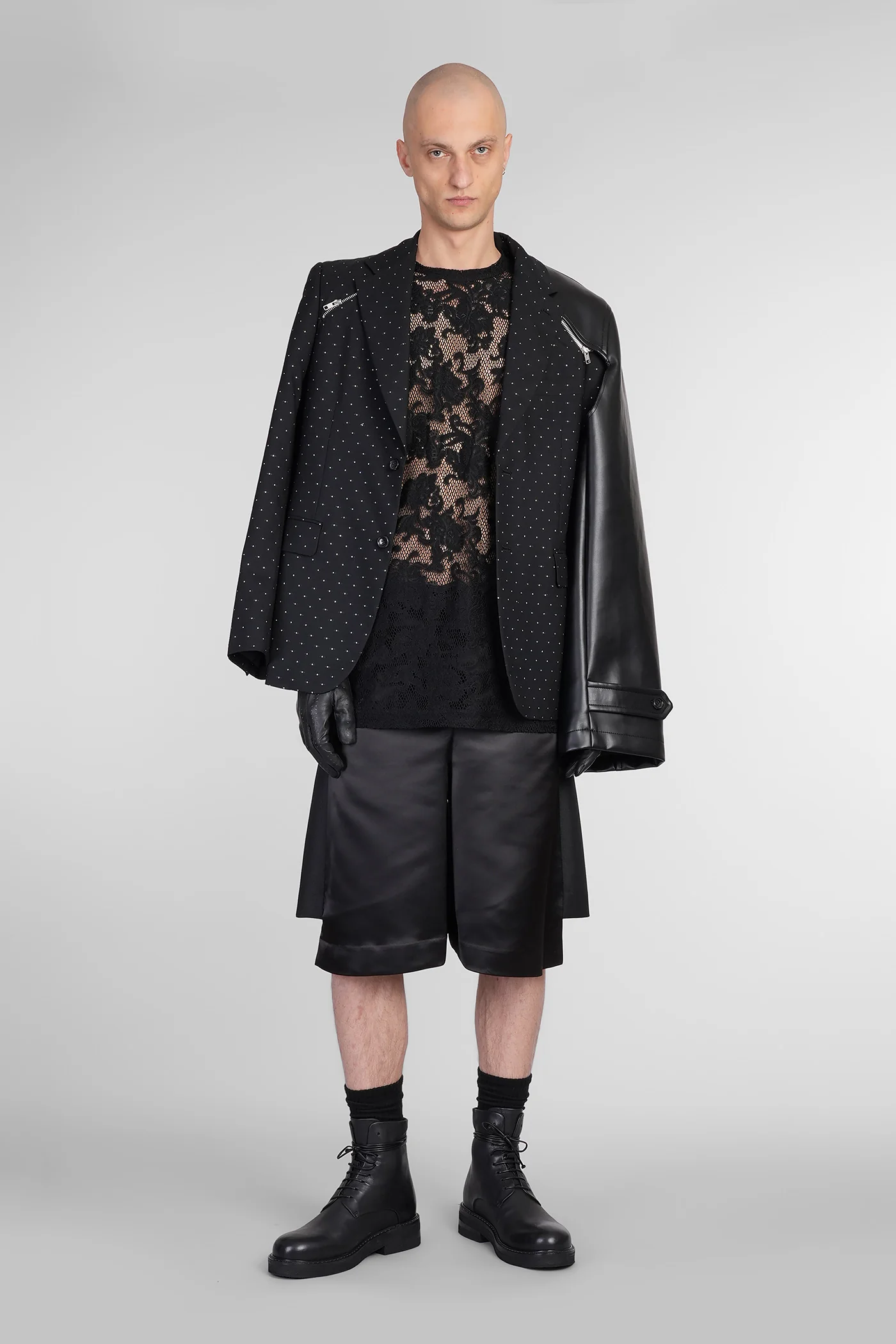 Shorts in black polyester - Image 2
