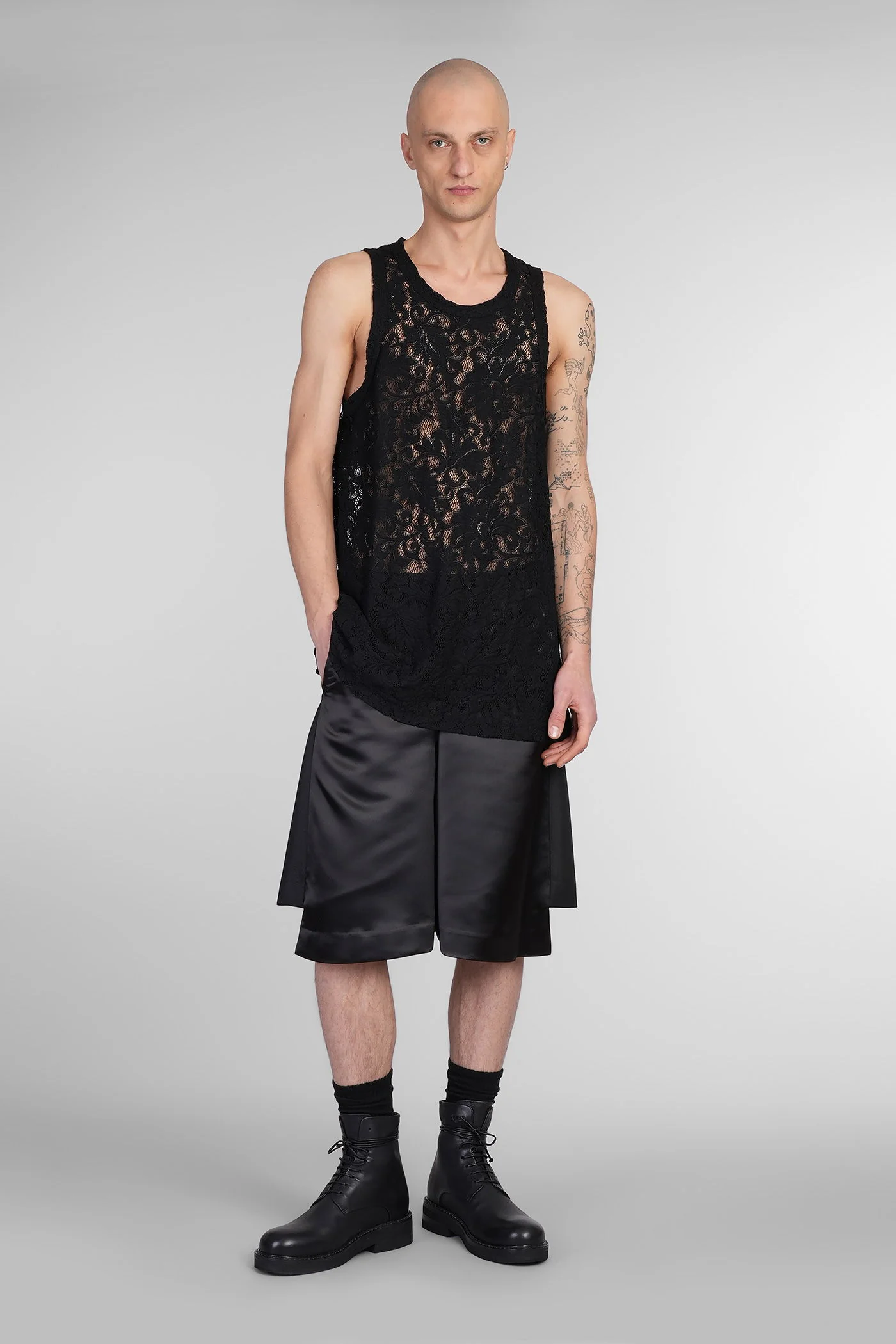tank Top in black polyester - Image 2