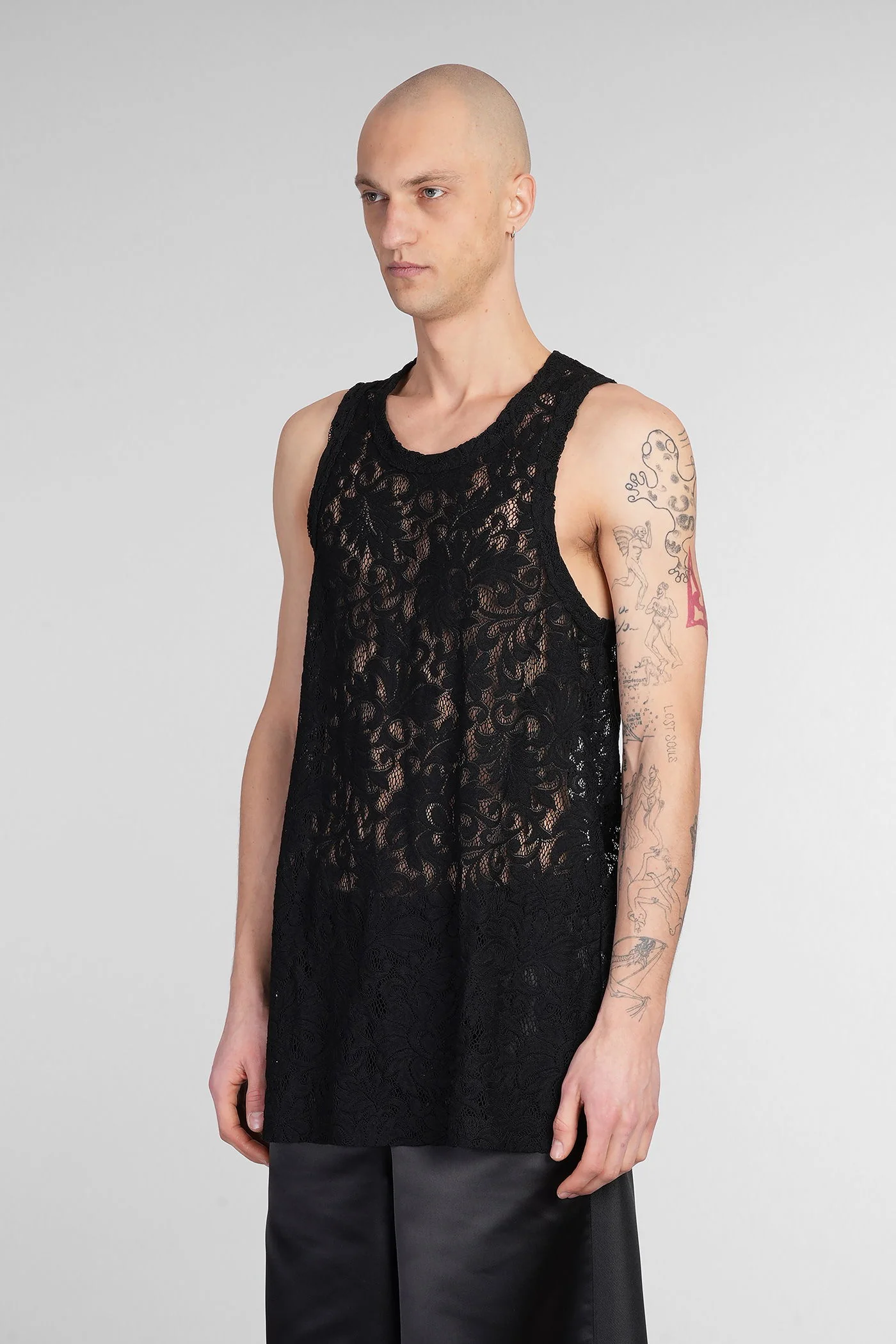 tank Top in black polyester - Image 4