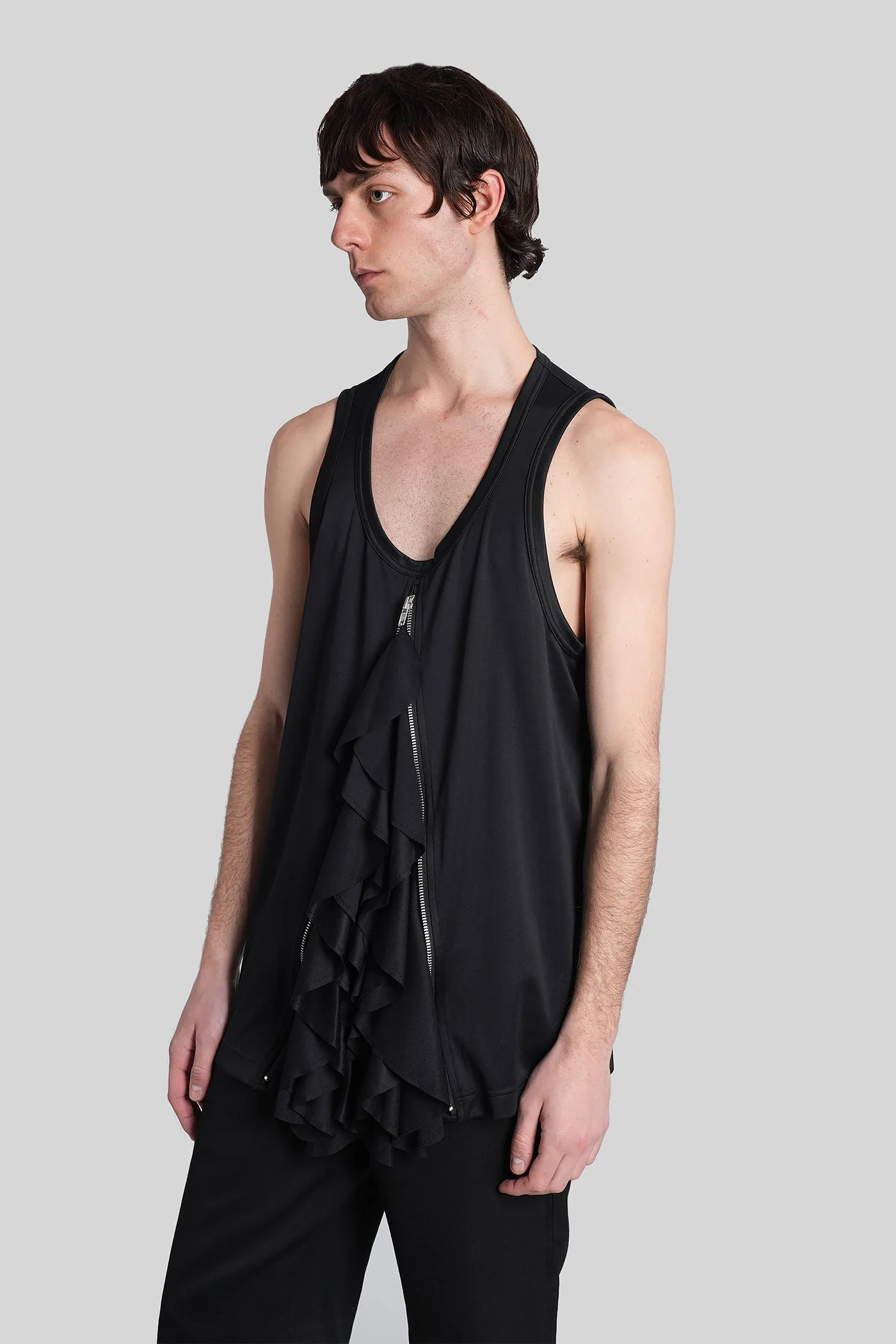 tank Top in black polyester - Image 4