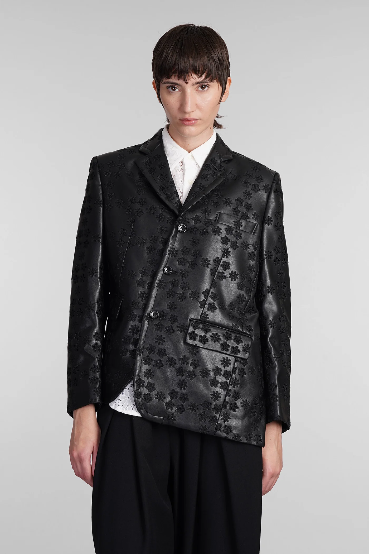 Leather jacket in black Polyuretan