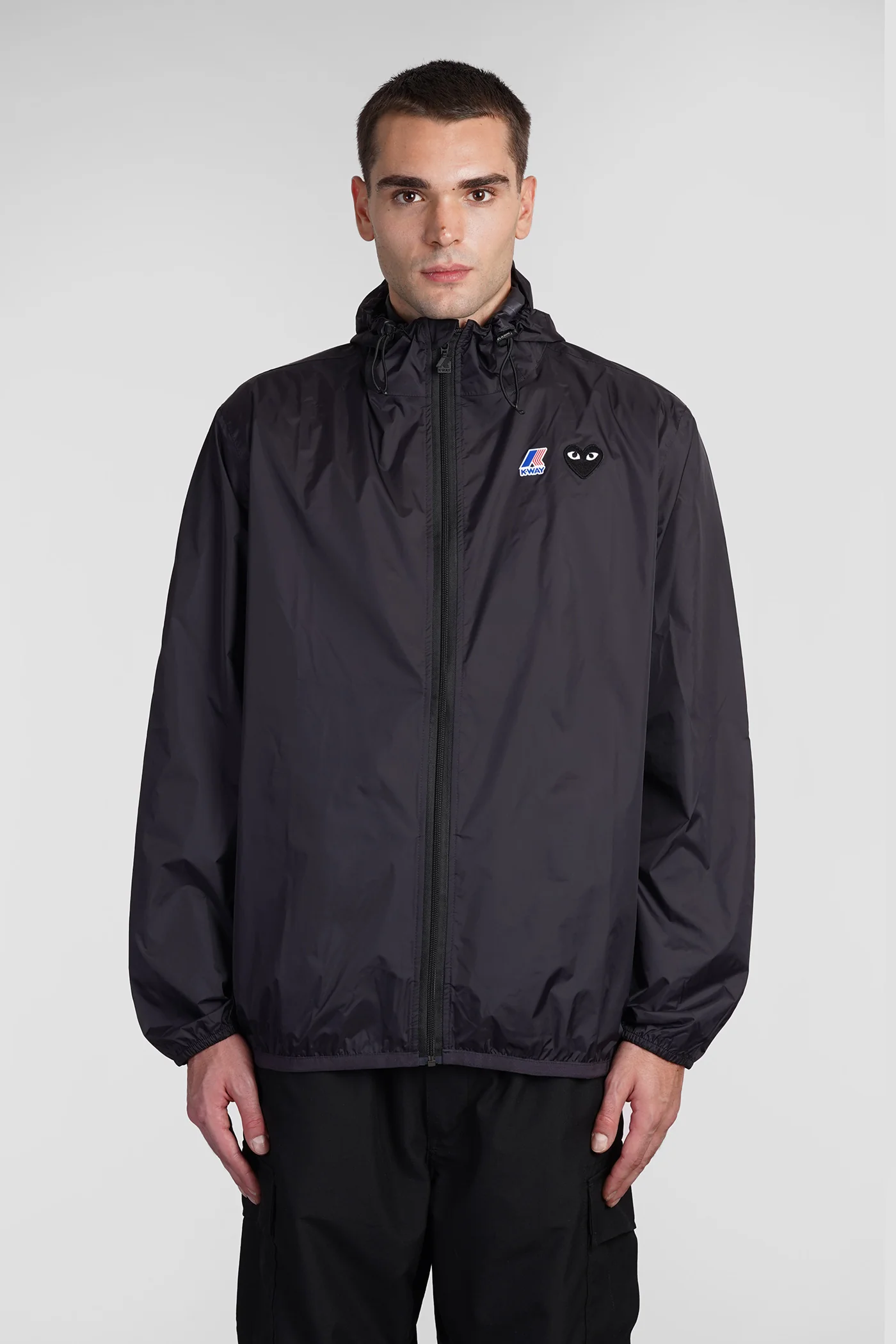 Casual jacket in black nylon