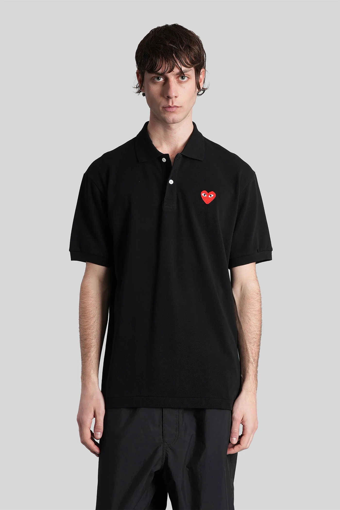 Polo in black cotton