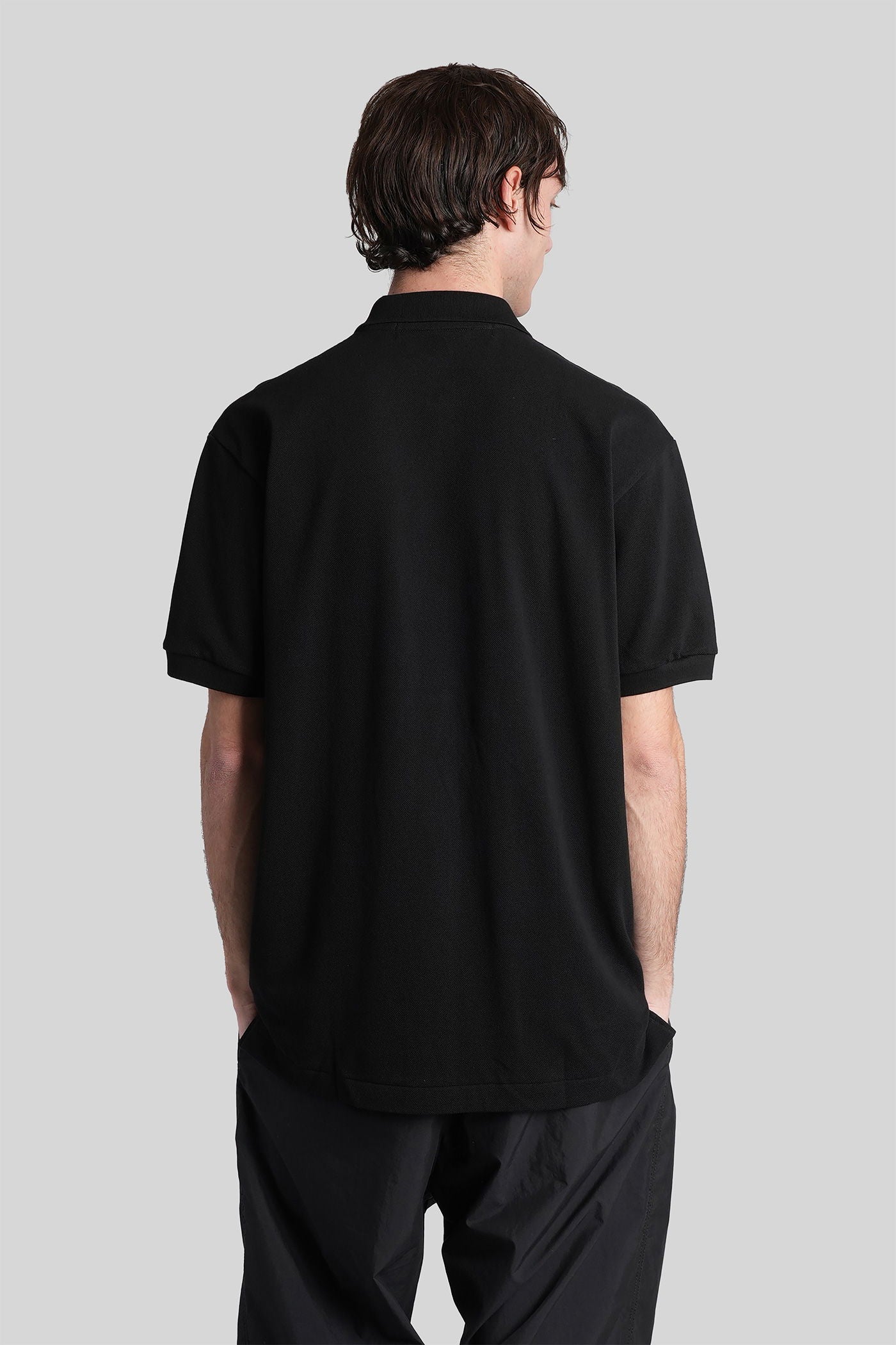 Polo in black cotton - Image 3