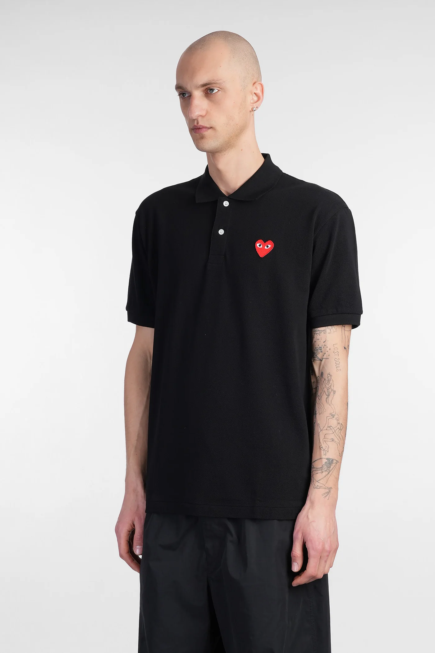 Polo in black cotton - Image 4