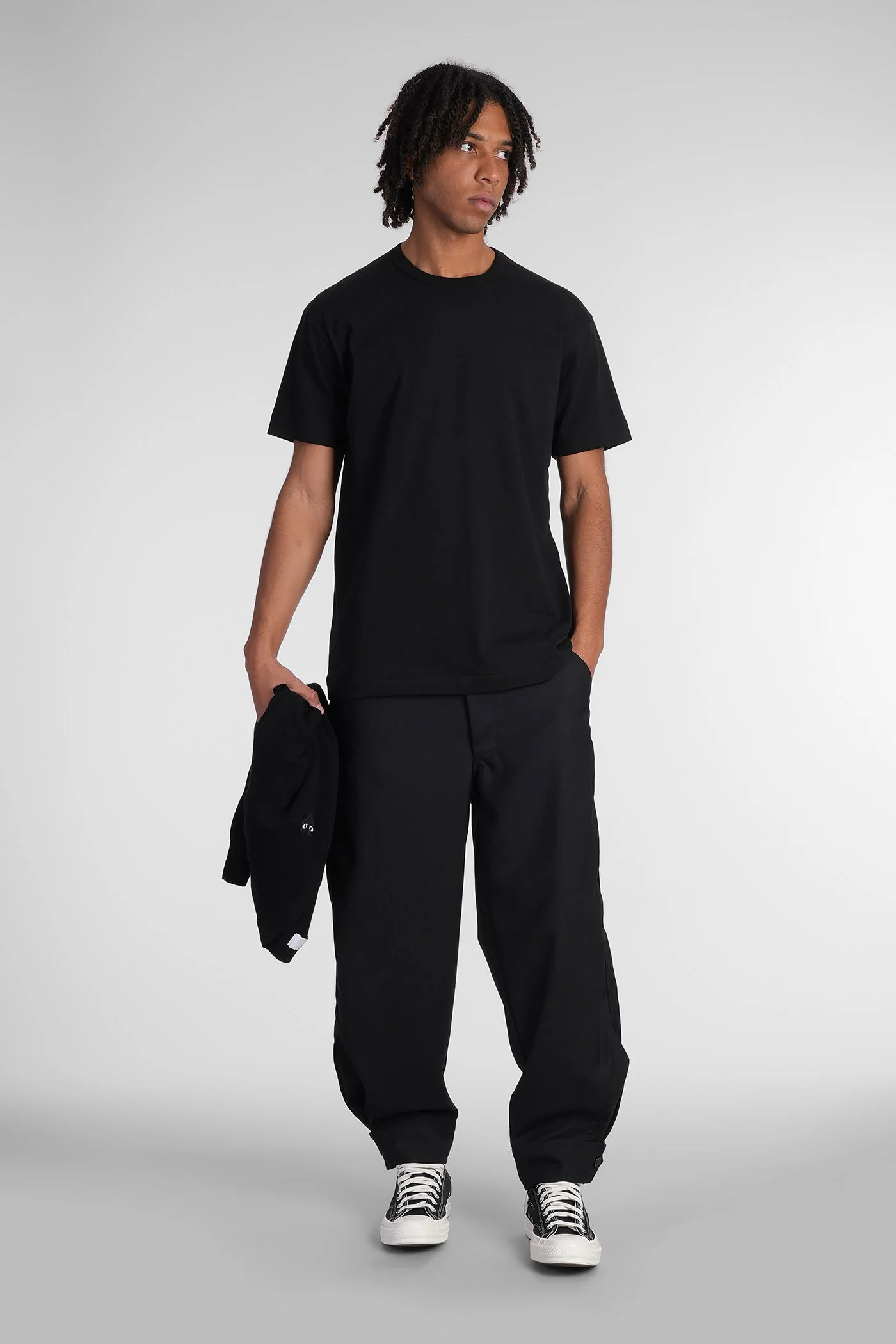 T-Shirt in black cotton - Image 2