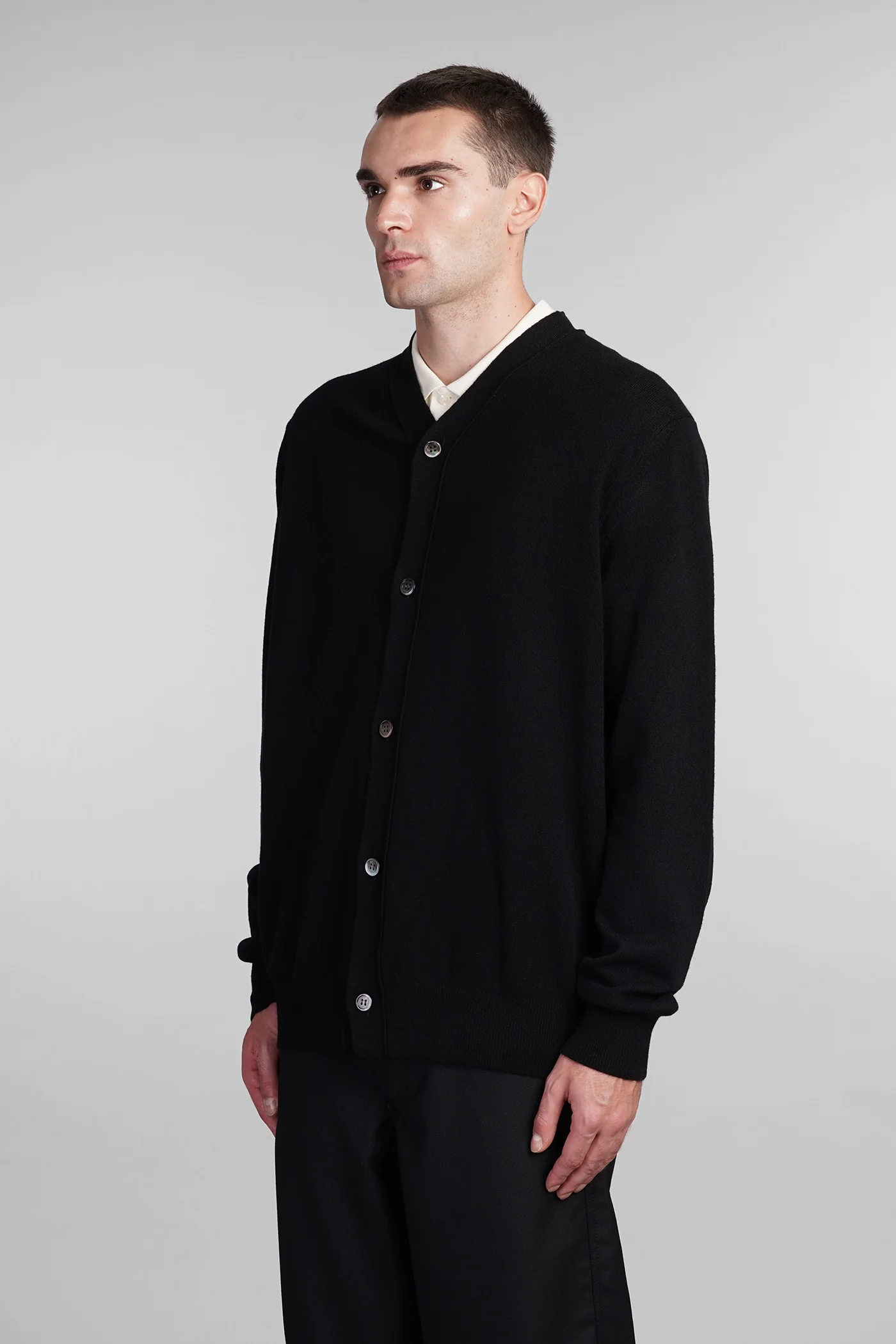 Cardigan in black wool - Image 4