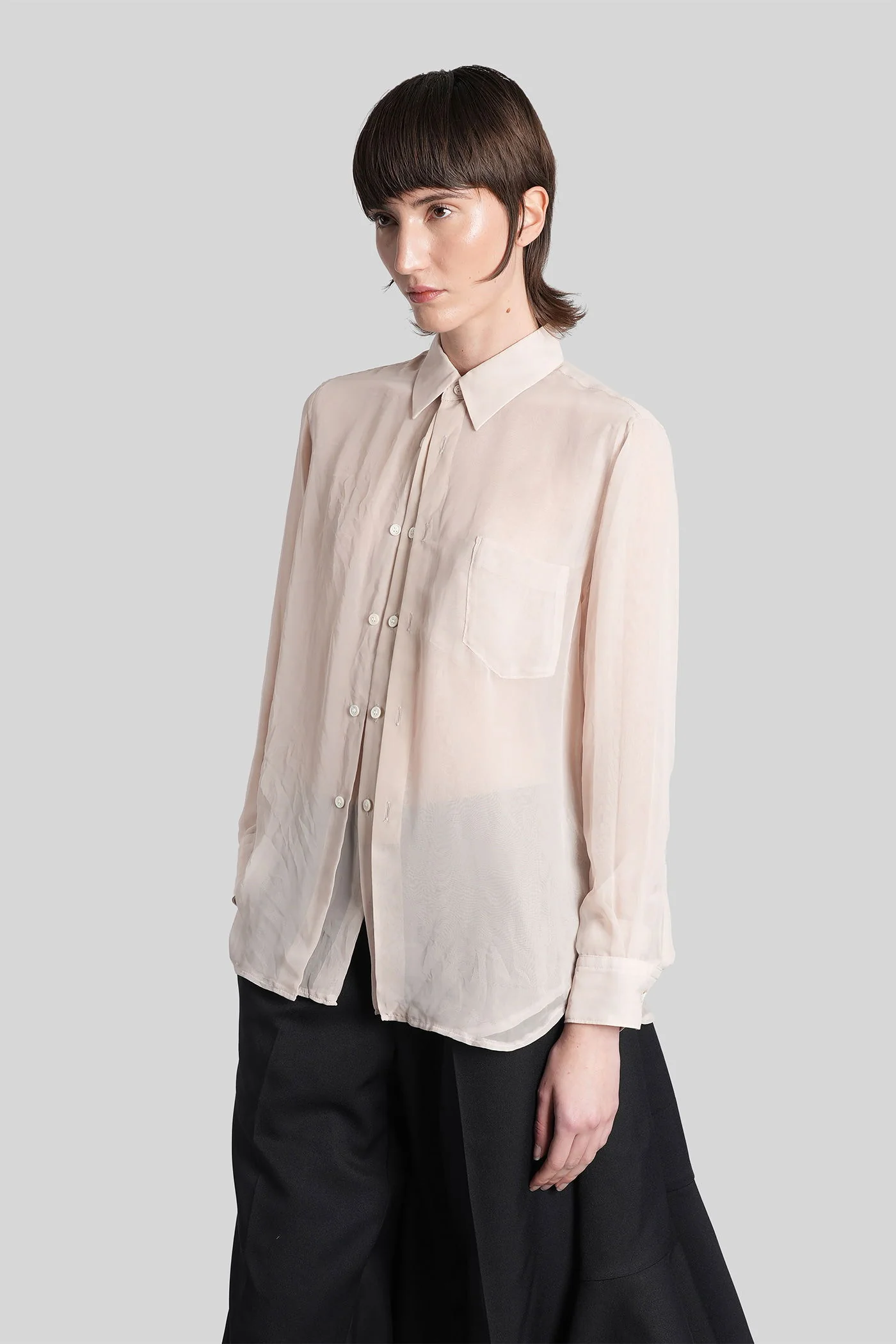 Shirt in beige polyester - Image 4