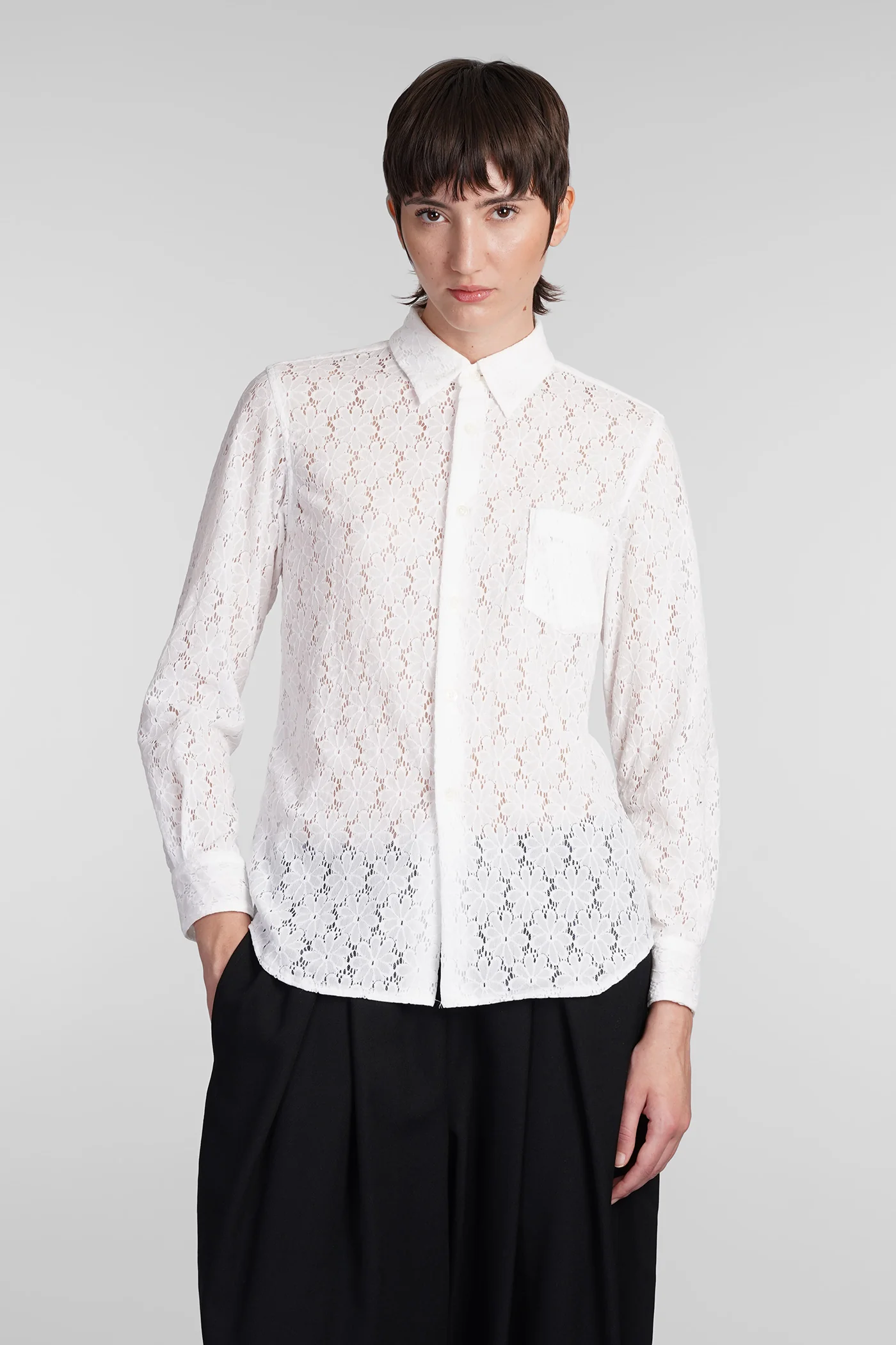 Shirt in white nylon