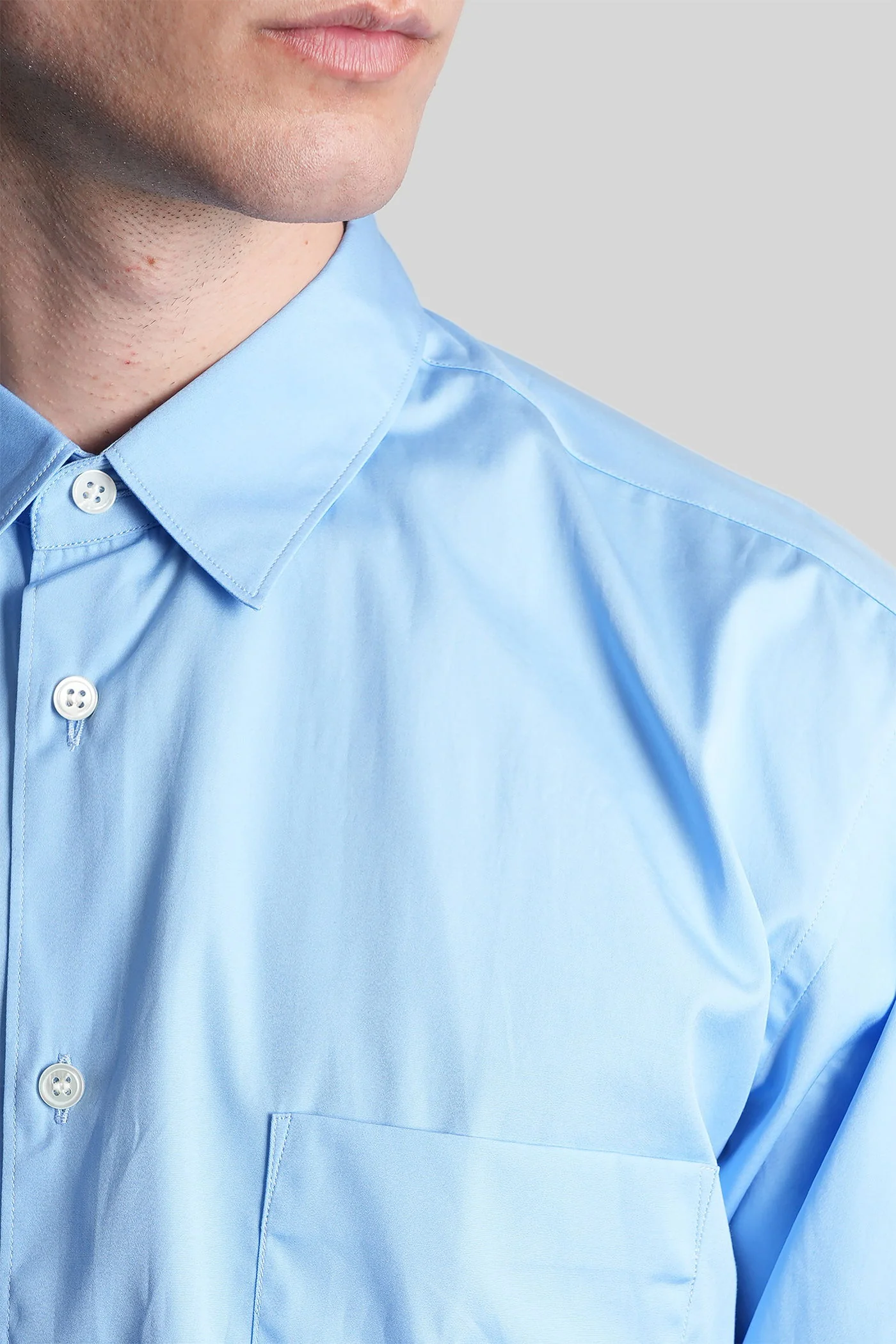 Shirt in cyan cotton - Image 5