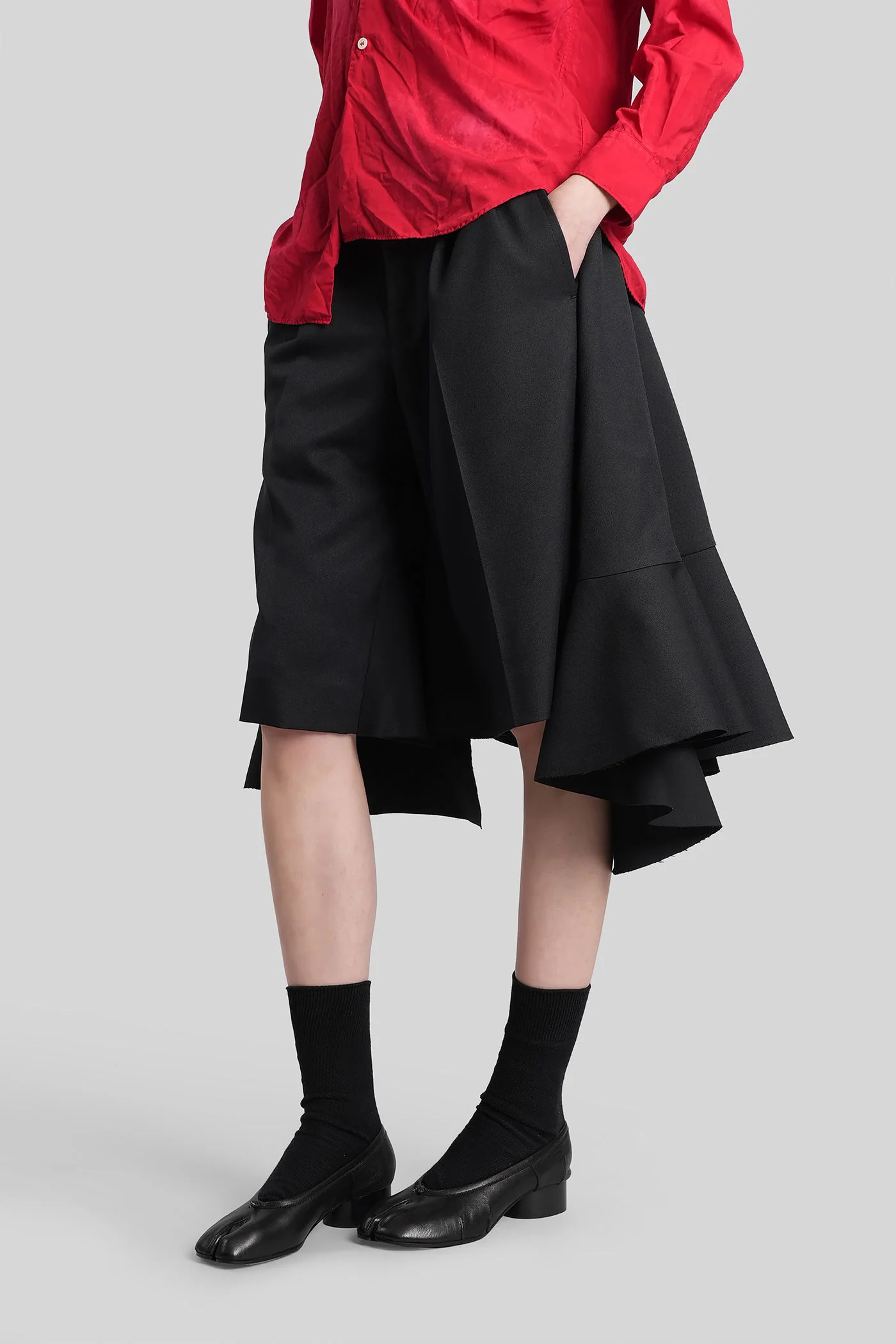 Shorts in black polyester - Image 4