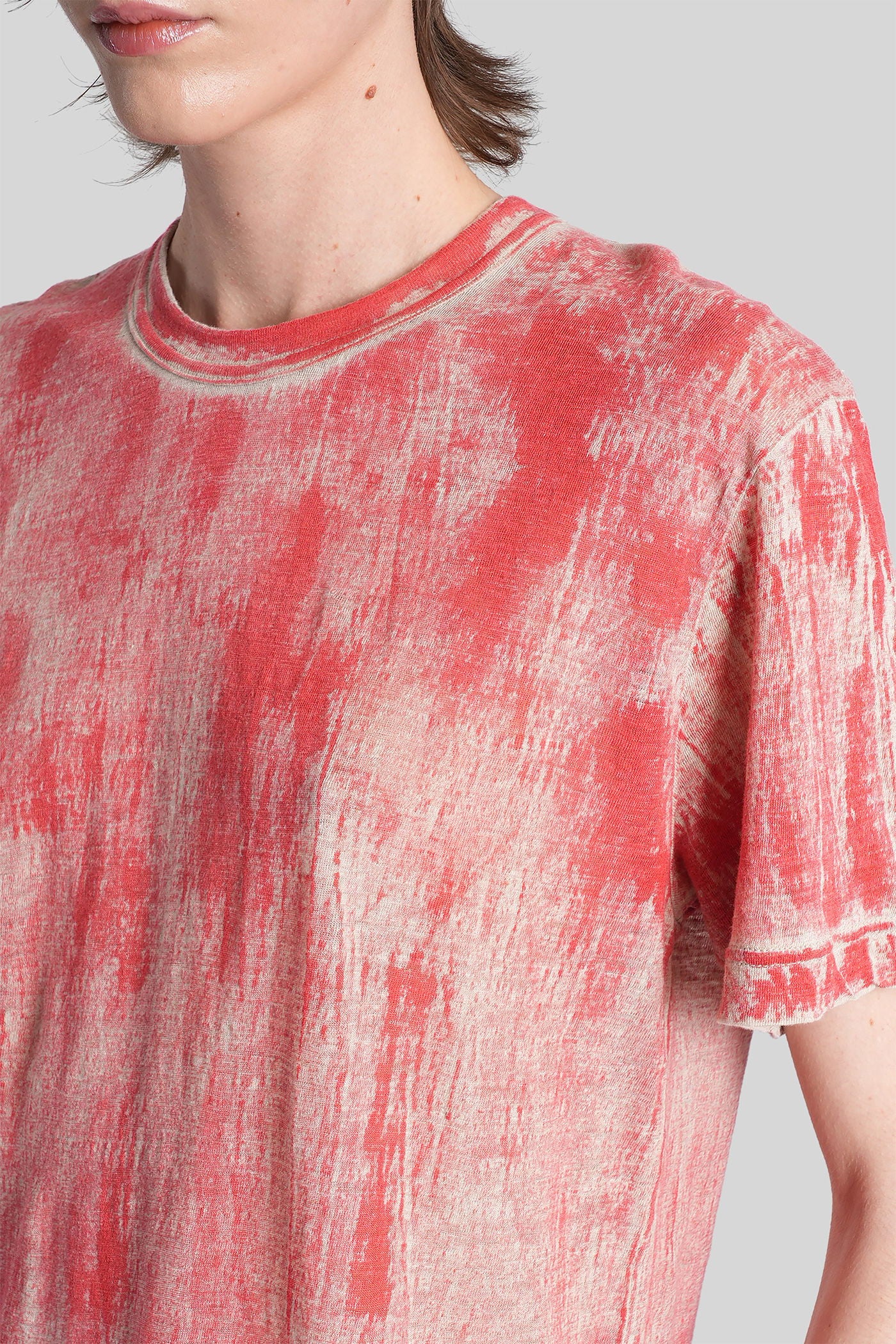 T-Shirt in red linen - Image 5