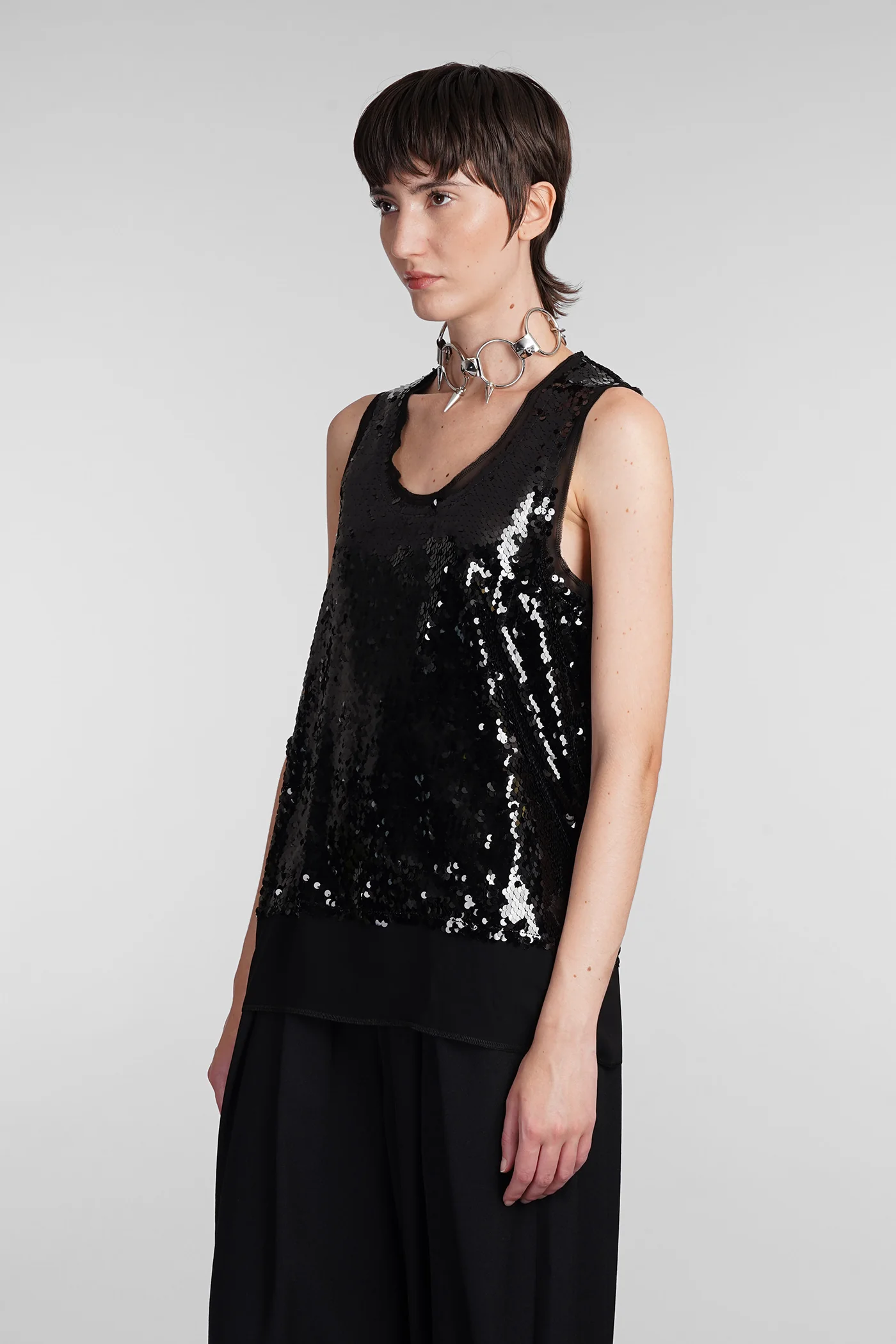 Topwear in black polyester - Image 4