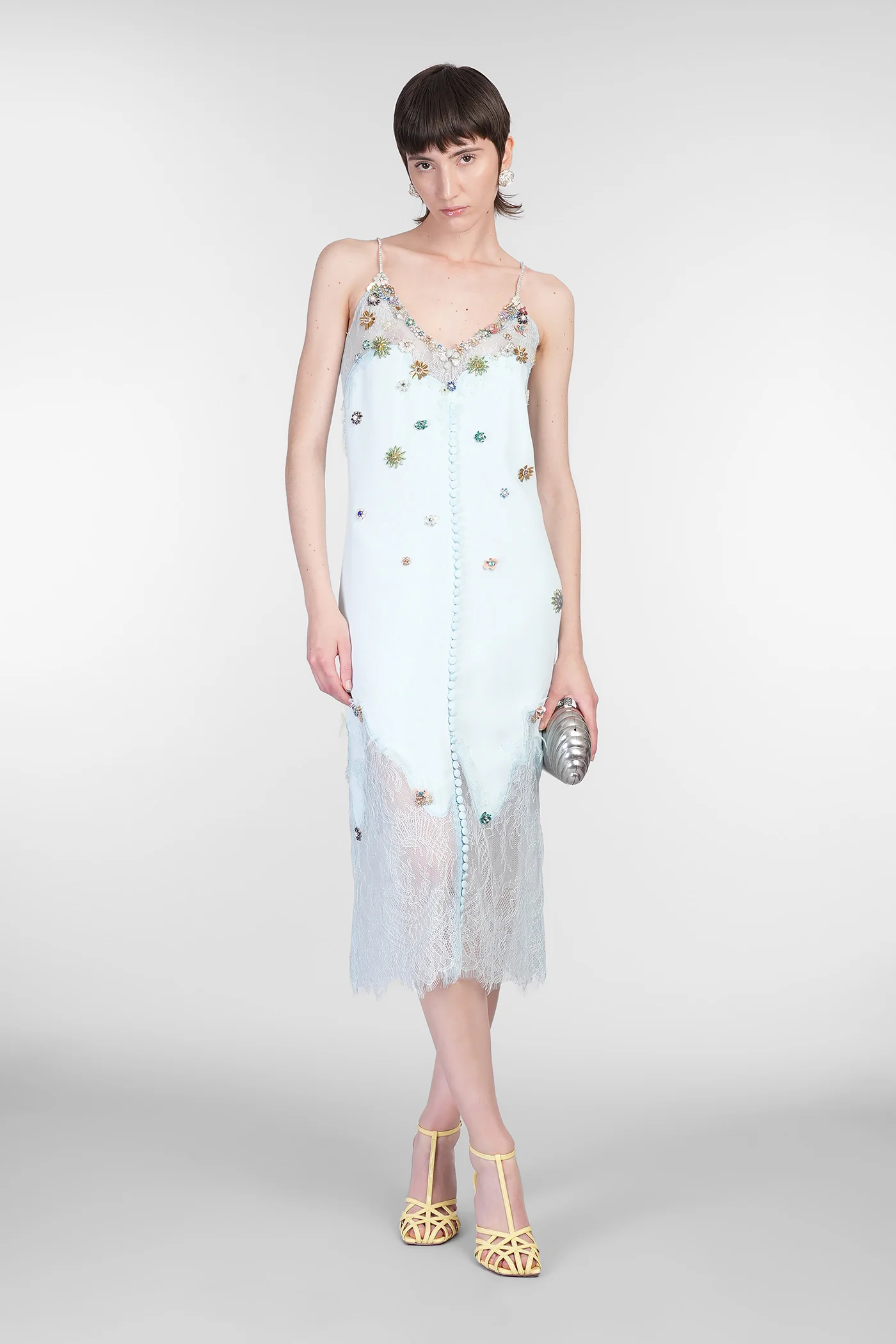 Britt Long dress in cyan polyamide - Image 2