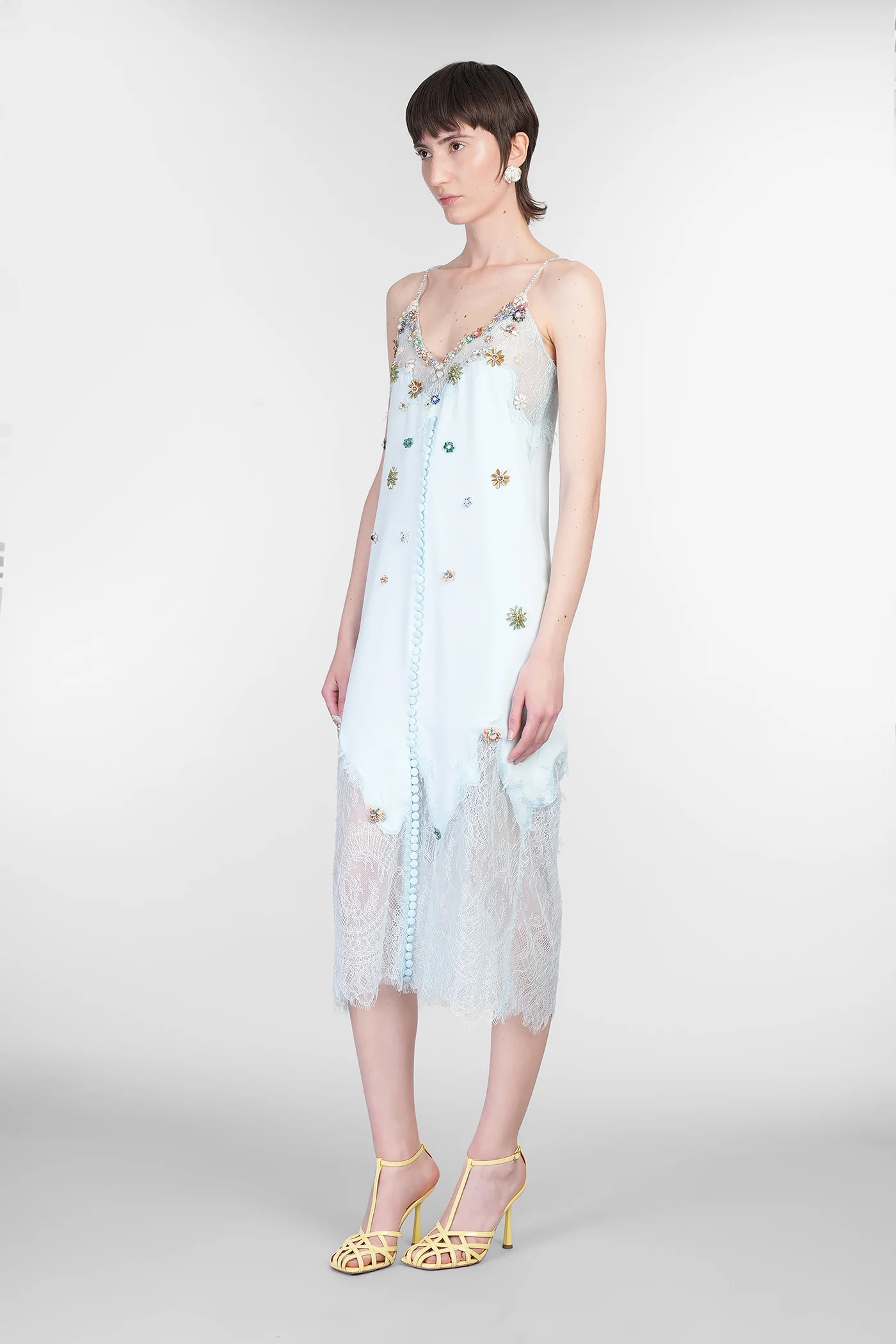 Britt Long dress in cyan polyamide - Image 4