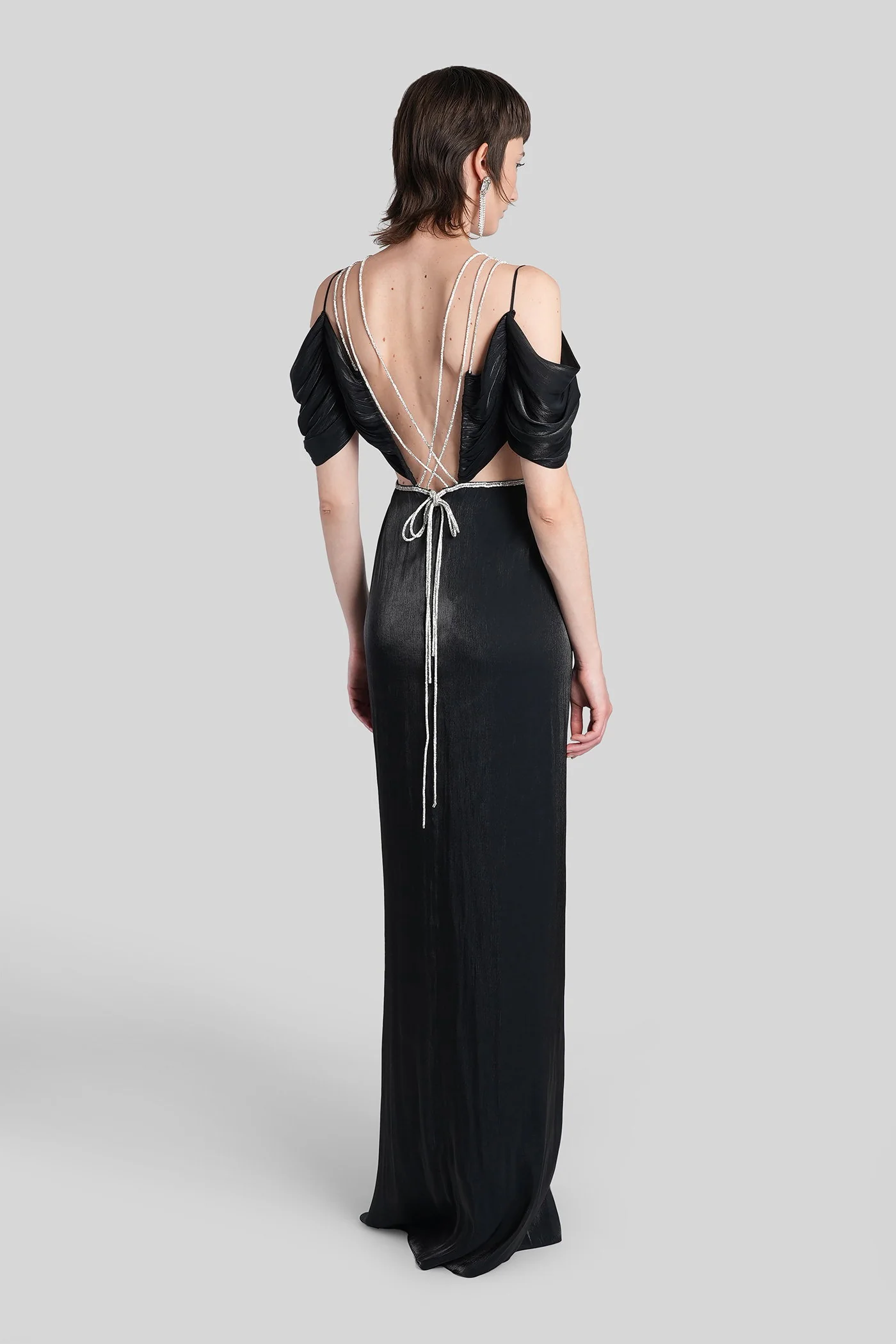 Calina Long dress in black polyester - Image 3