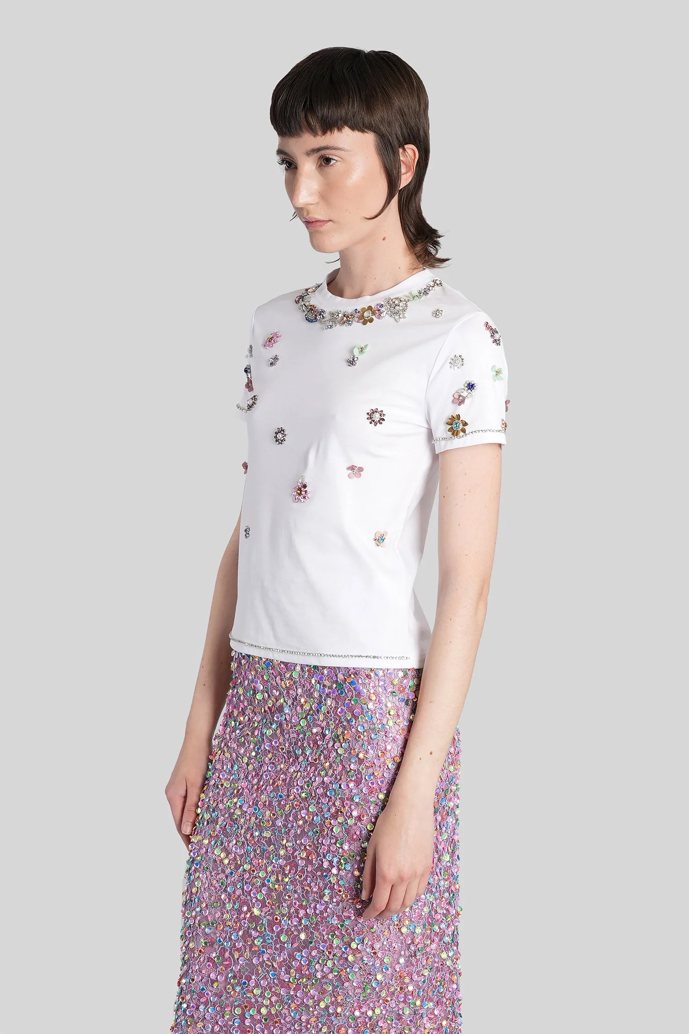 Lonnie T-Shirt in white cotton - Image 4