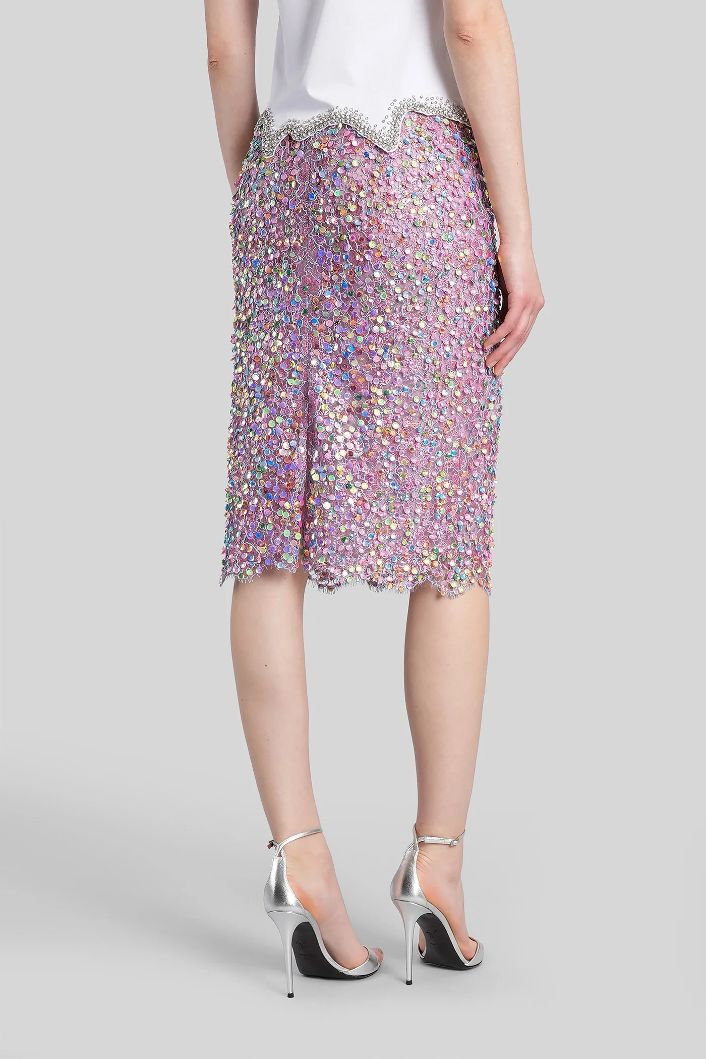 Naia Skirt in rose-pink polyamide - Image 3