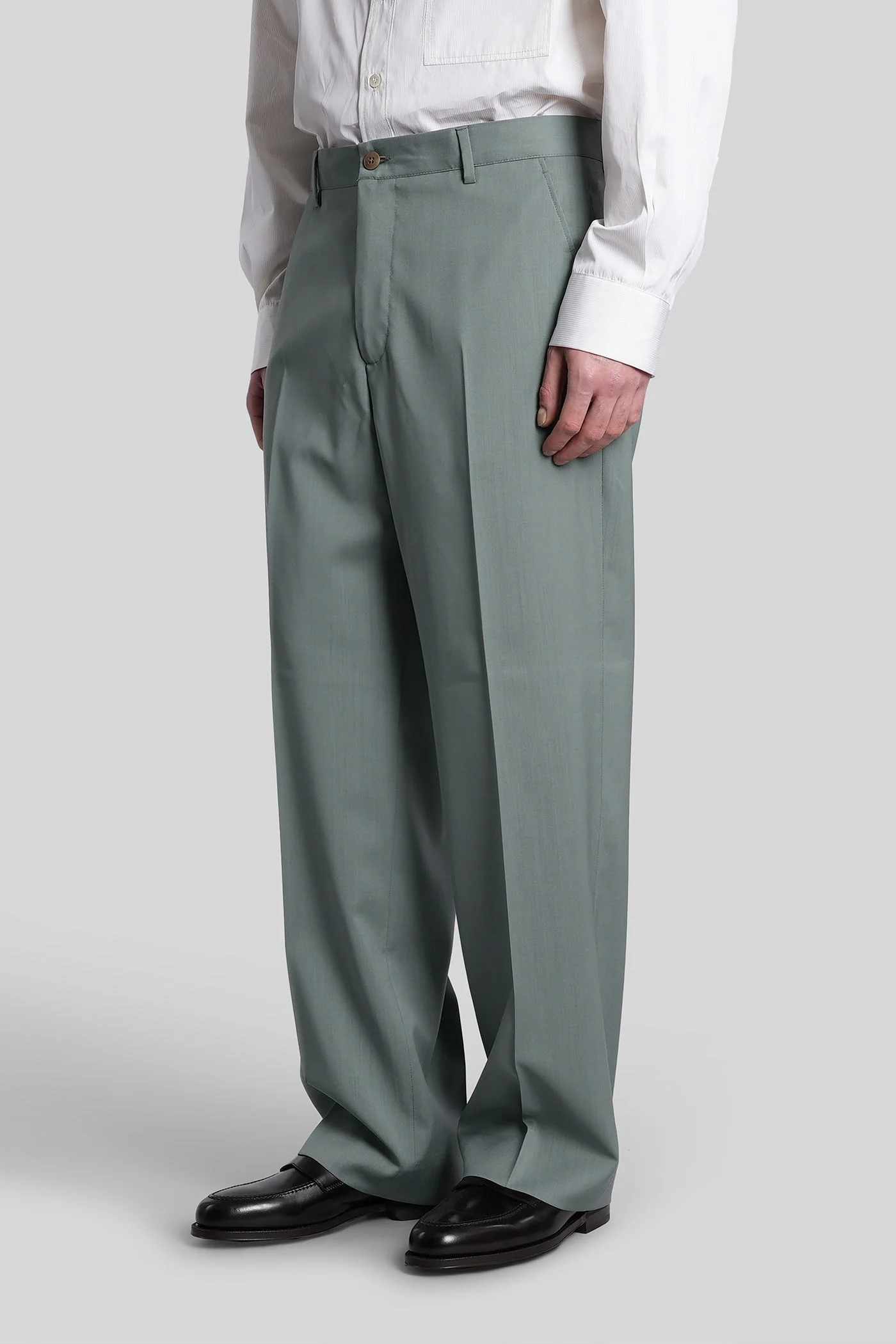 Alain Pants in green wool - Image 4