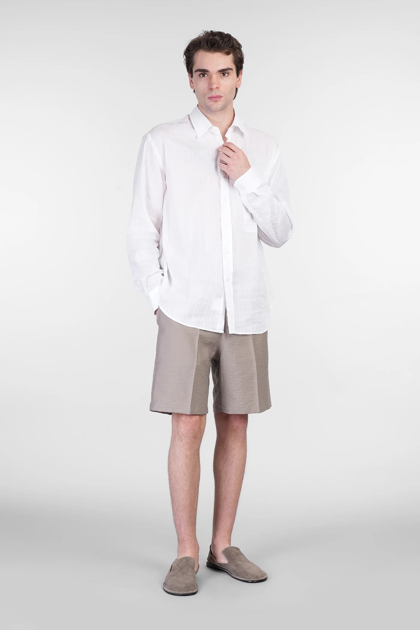 Andrea Shirt in white linen - Image 2