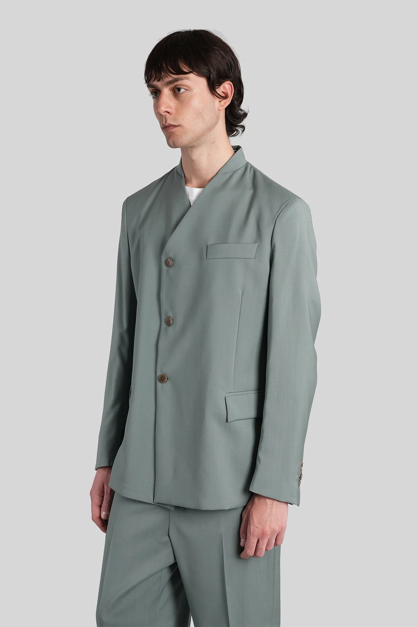 Arnaldo Blazer in green wool - Image 4
