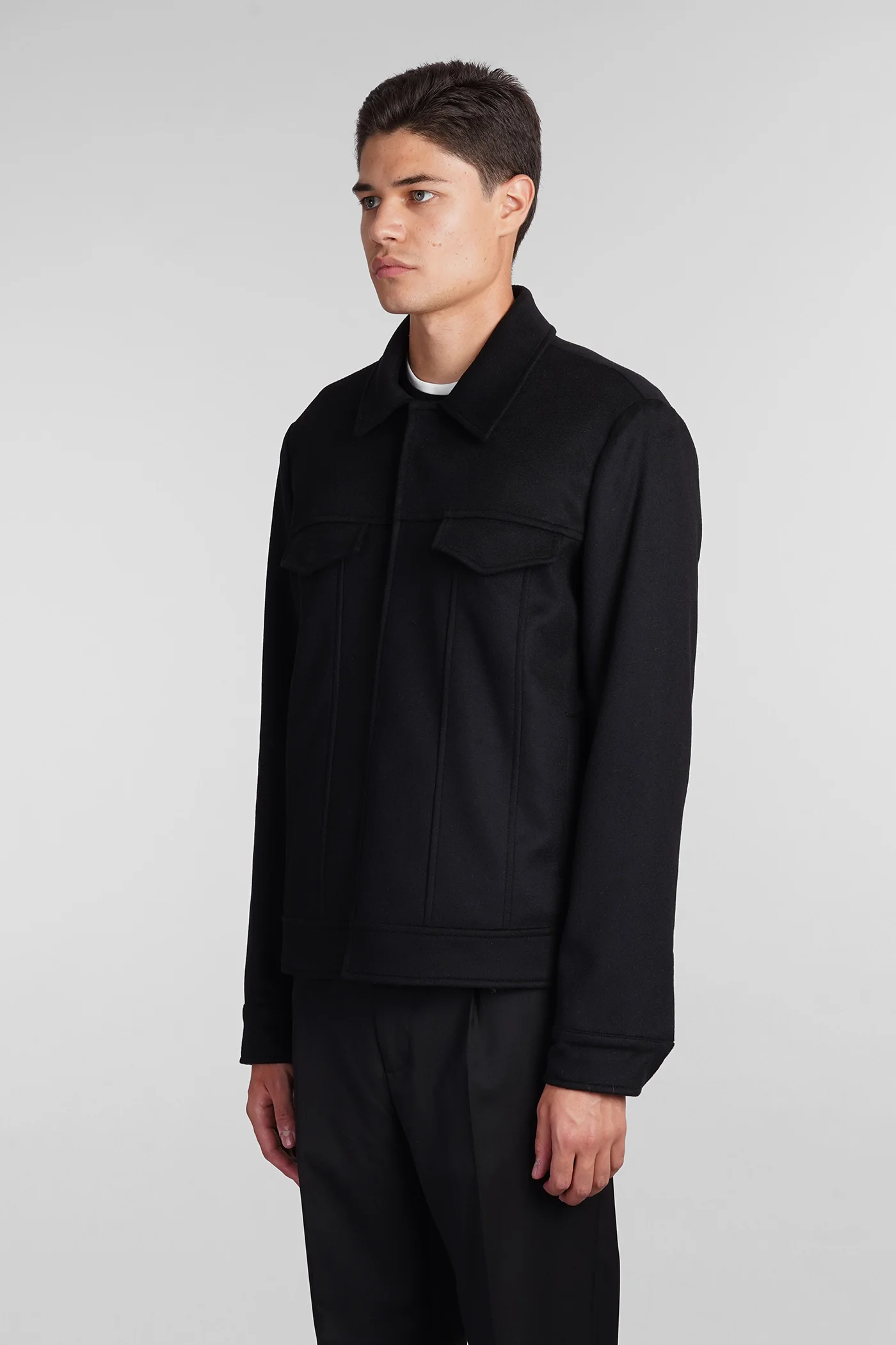 Dani Casual jacket in black wool - Image 4