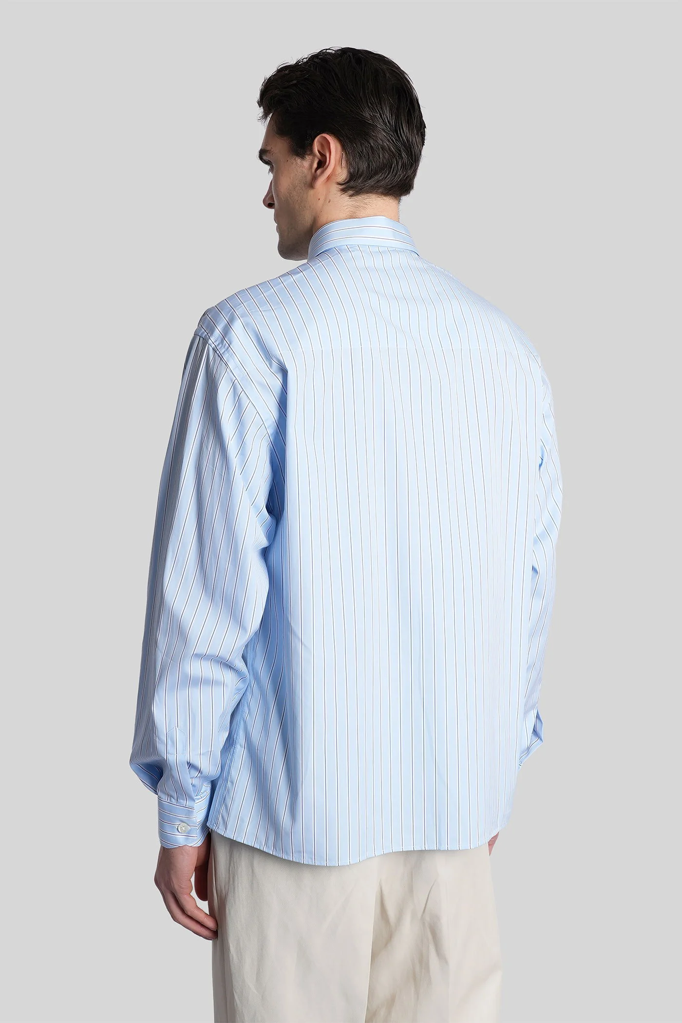 Eric Shirt in cyan cotton - Image 3