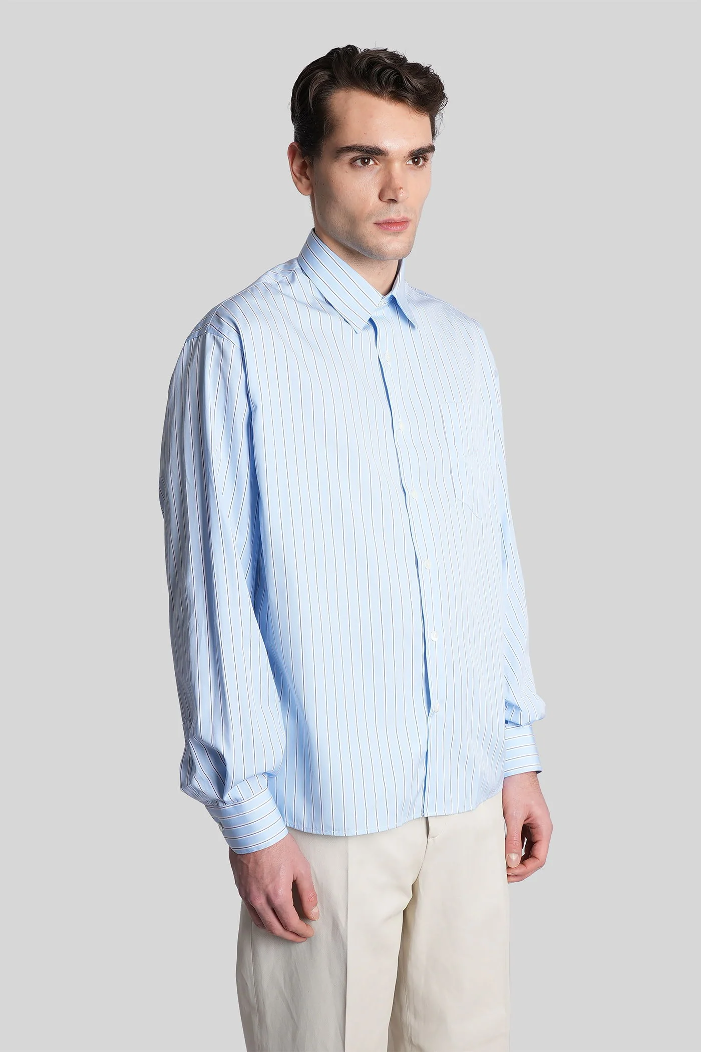 Eric Shirt in cyan cotton - Image 4