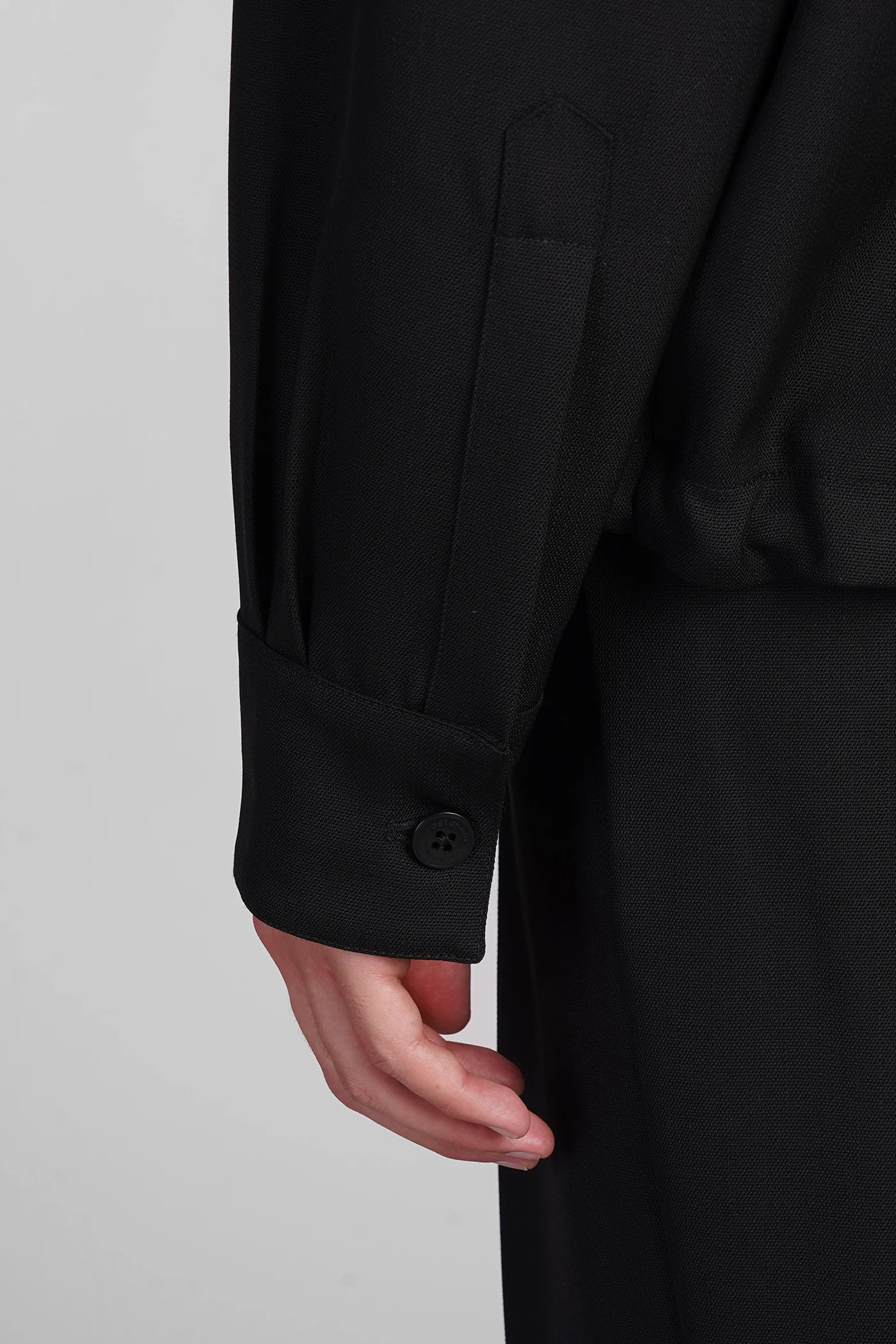 Hoodie Casual jacket in black wool - Image 5
