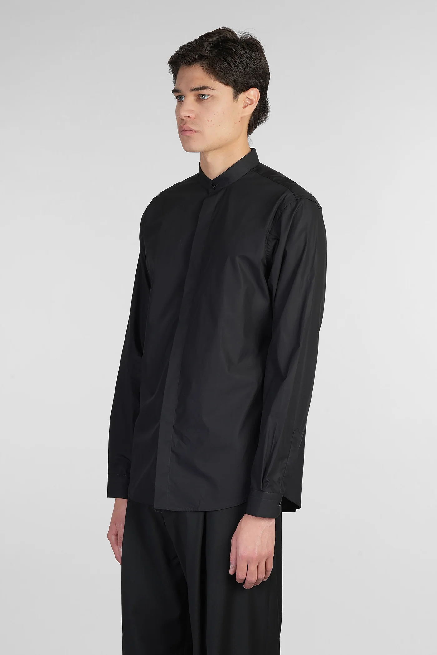 Ives Shirt in black cotton - Image 4