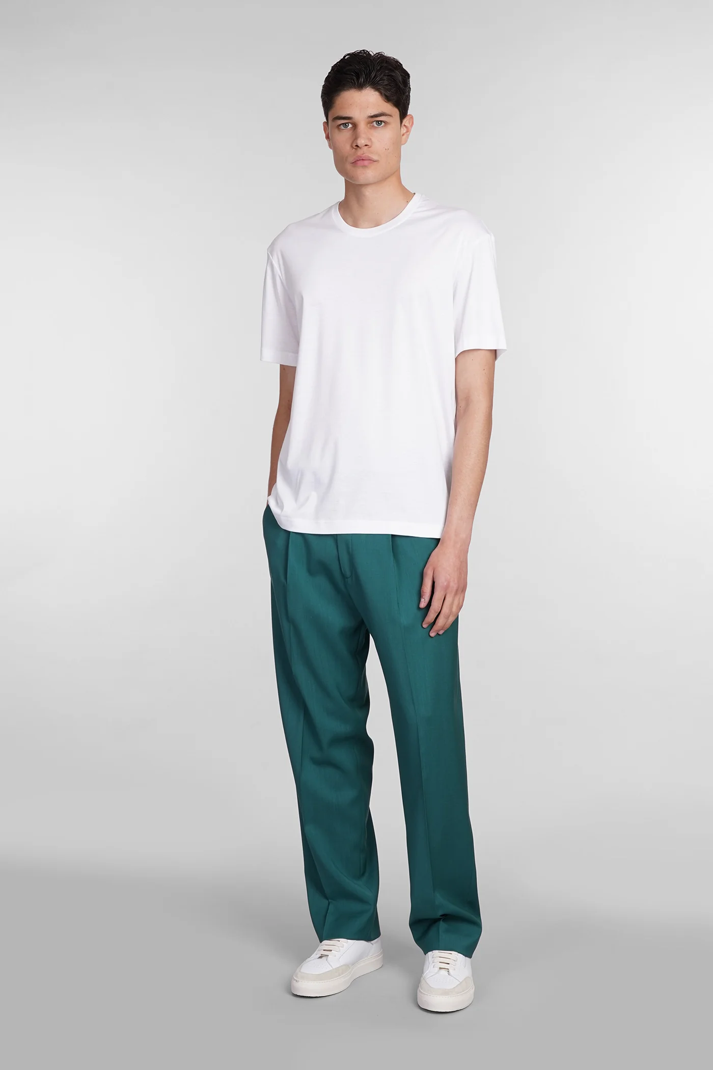 Luis T-Shirt in white wool and polyester - Image 2